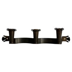 Mid Century Modern Brass 3-Head Single Cinema Sconce, 1960s. Germany