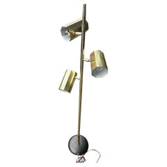 Mid Century Modern Brass 3 light Floor Lamp attributed to Gerald Thurston C1970