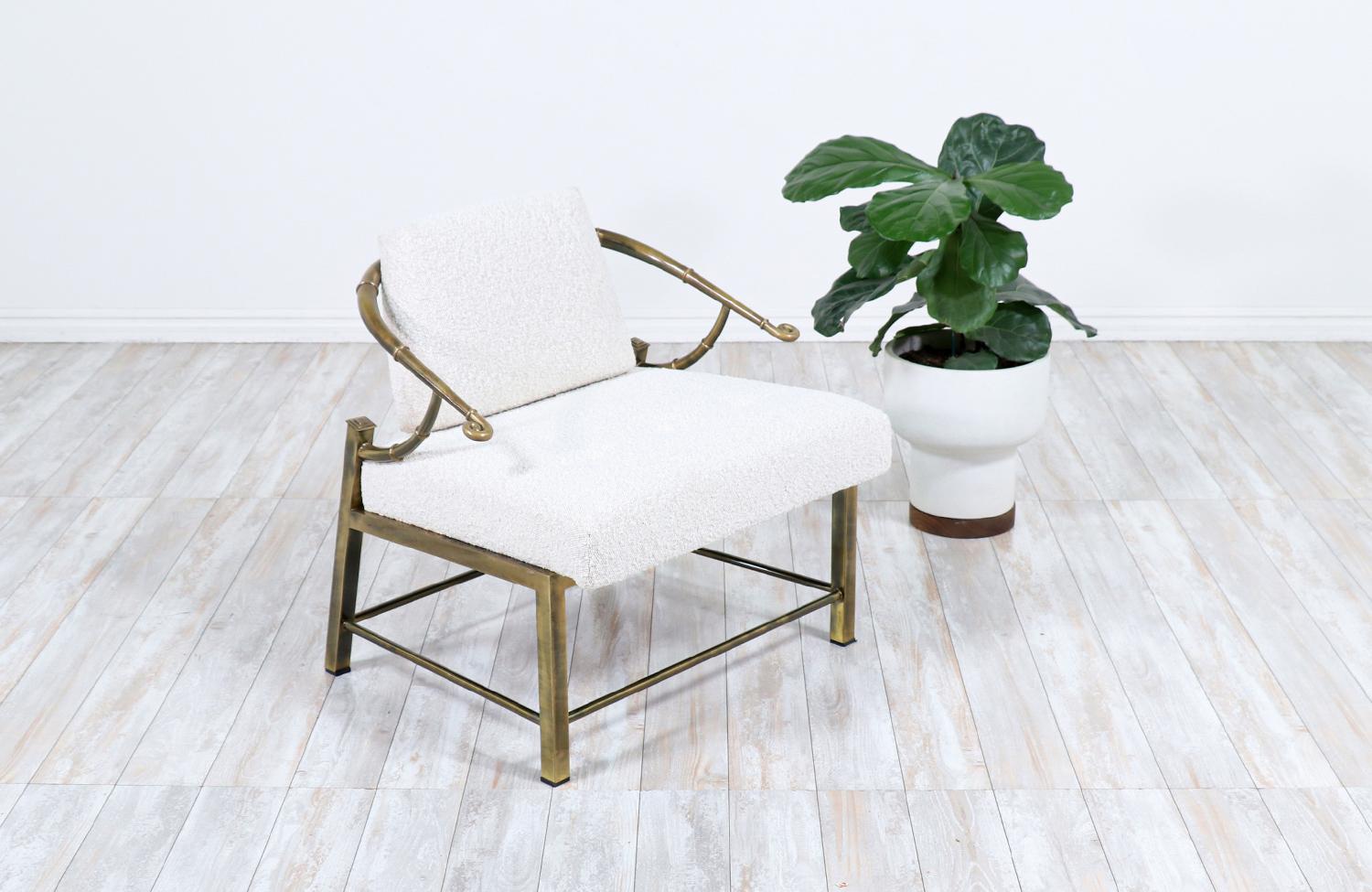 Mid-Century Modern brass accent lounge chair by Weiman / Warren Lloyd.

________________________________________

Transforming a piece of Mid-Century Modern furniture is like bringing history back to life, and we take this journey with passion and