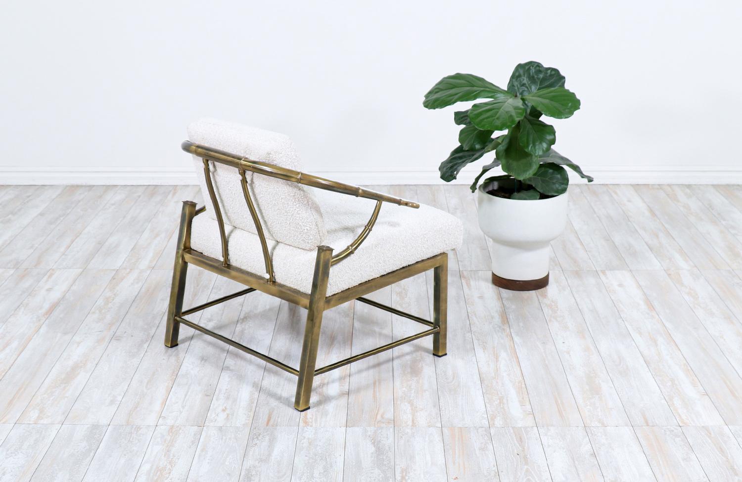 American Mid-Century Modern Brass Accent Lounge Chair by Weiman / Warren Lloyd For Sale