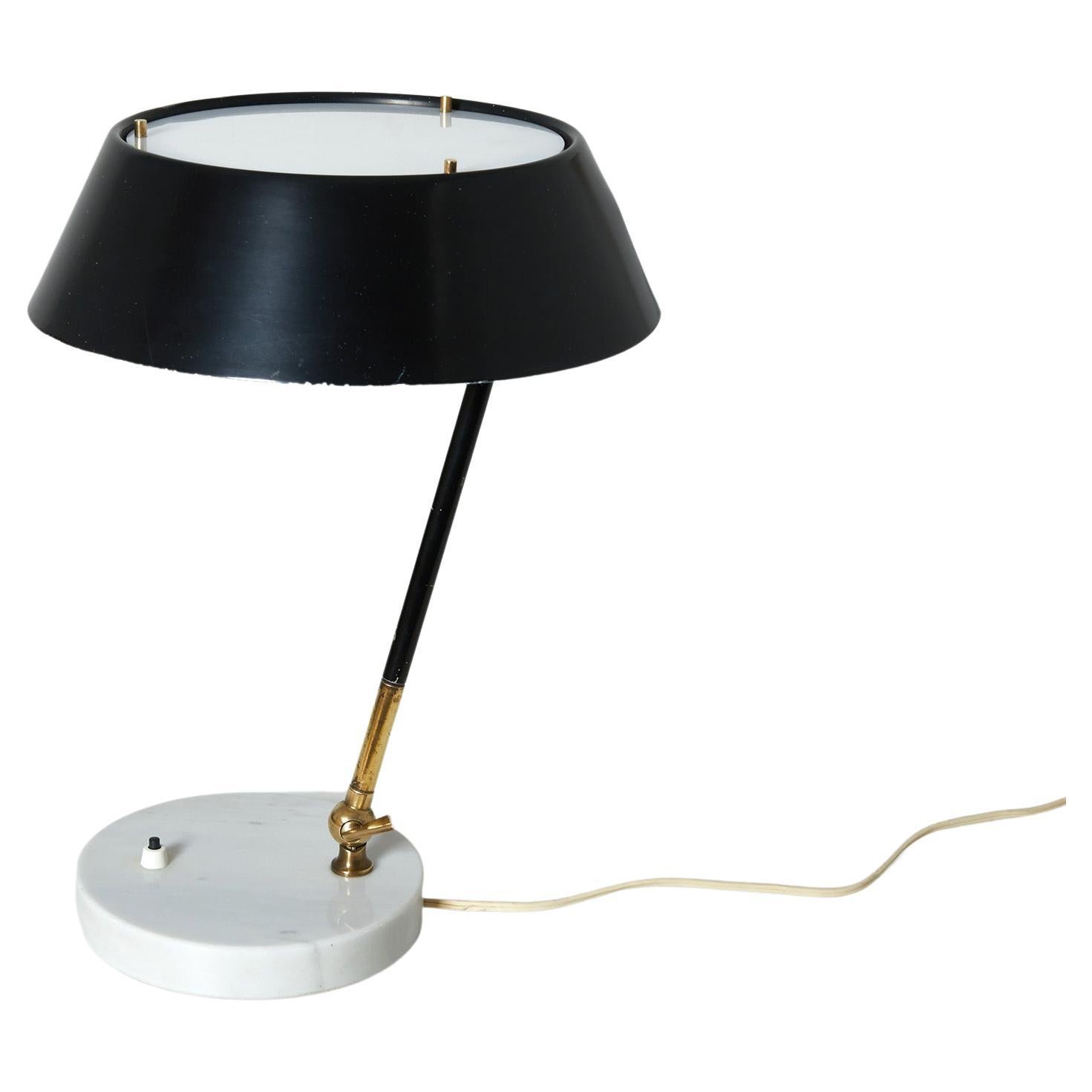 Mid-century modern brass adjustable desk or table lamp by Stilux, Italy 1960 For Sale