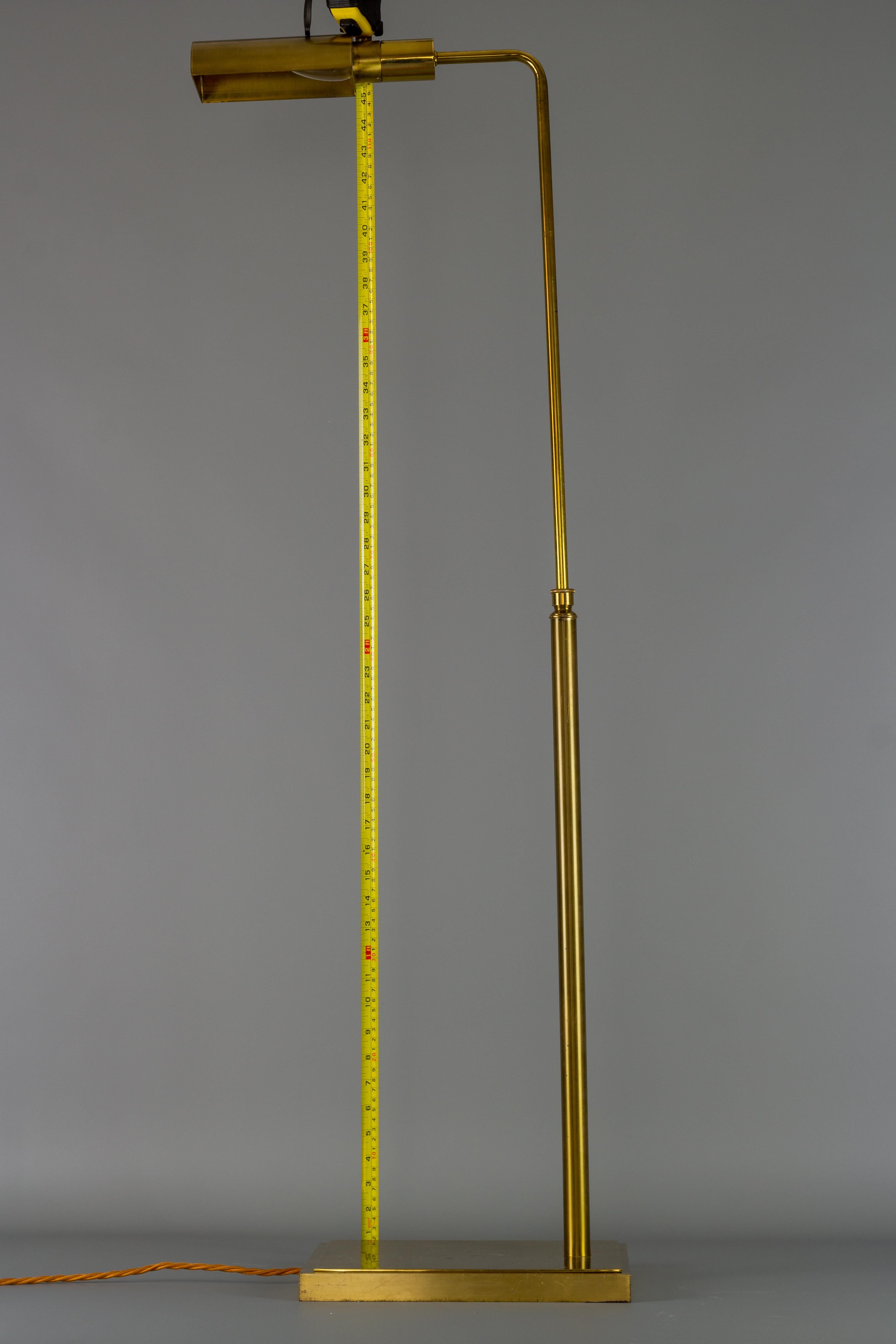 Mid-Century Modern Brass Adjustable Height Floor Lamp, 1970s 7