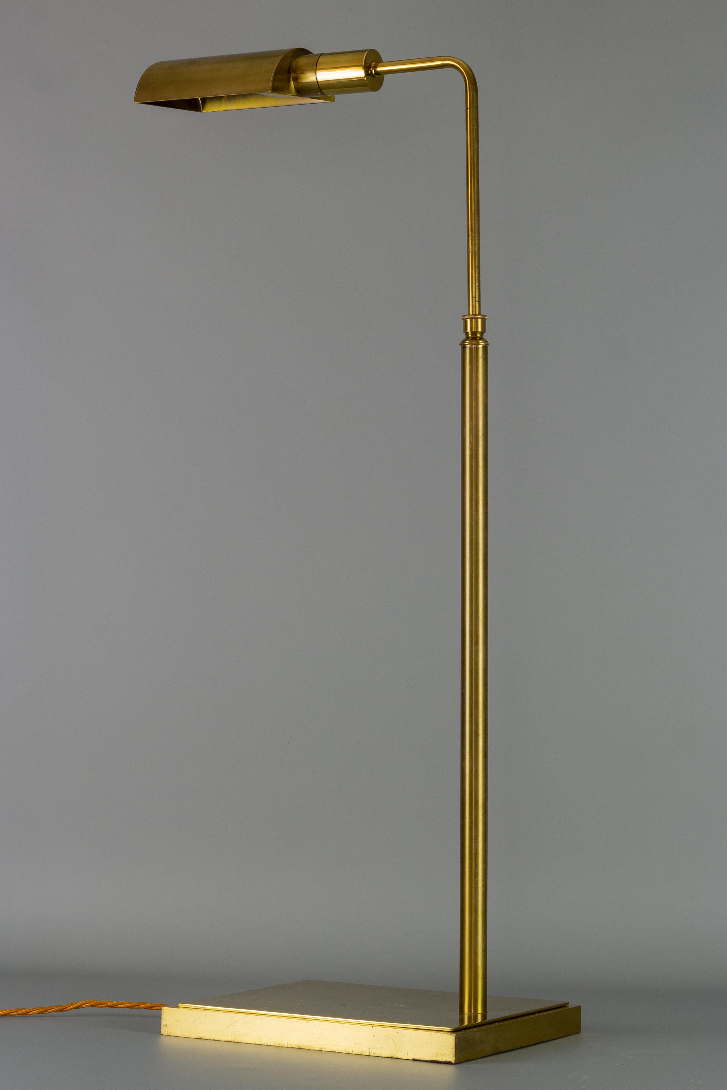 Late 20th Century Mid-Century Modern Brass Adjustable Height Floor Lamp, 1970s