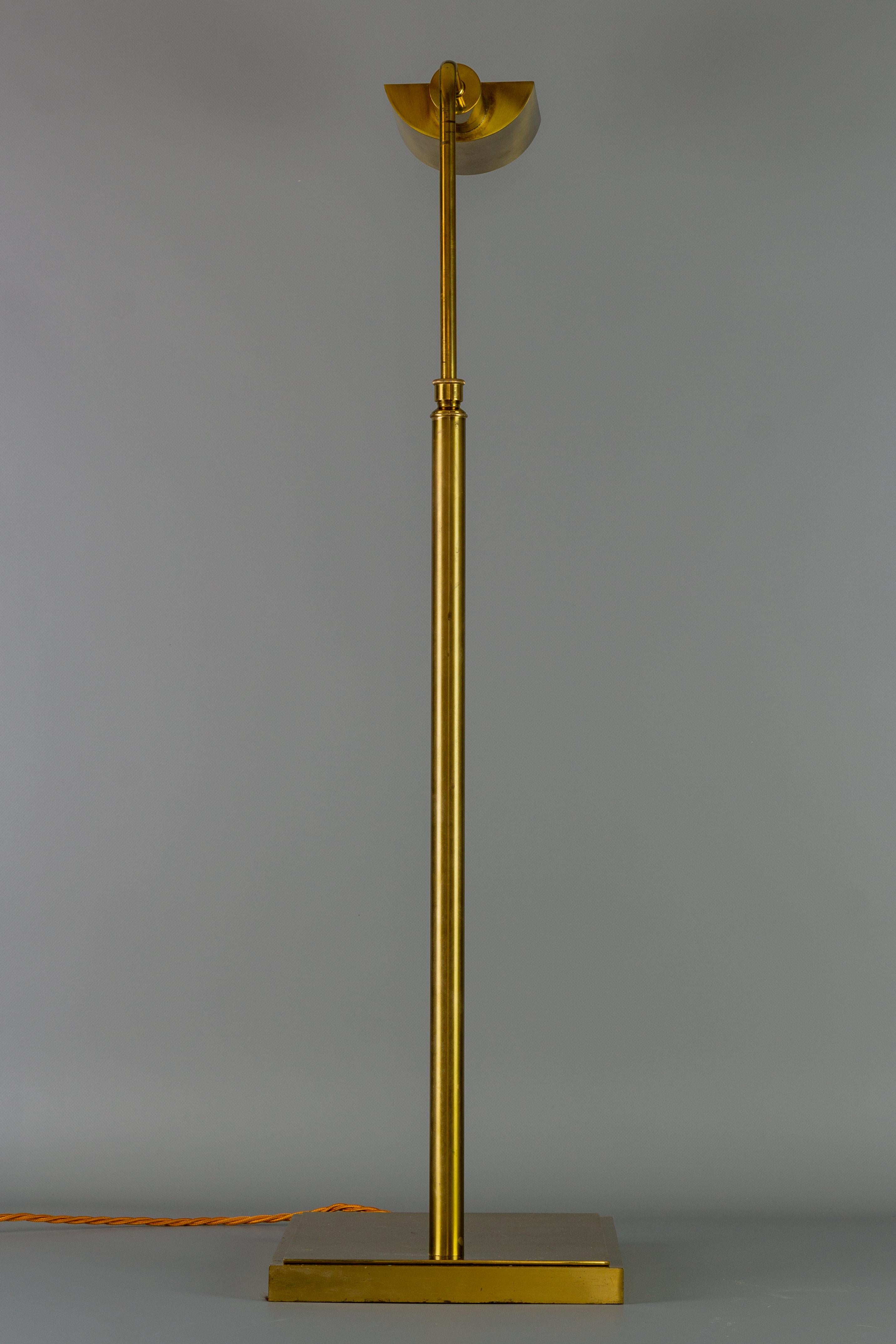 Mid-Century Modern Brass Adjustable Height Floor Lamp, 1970s 2