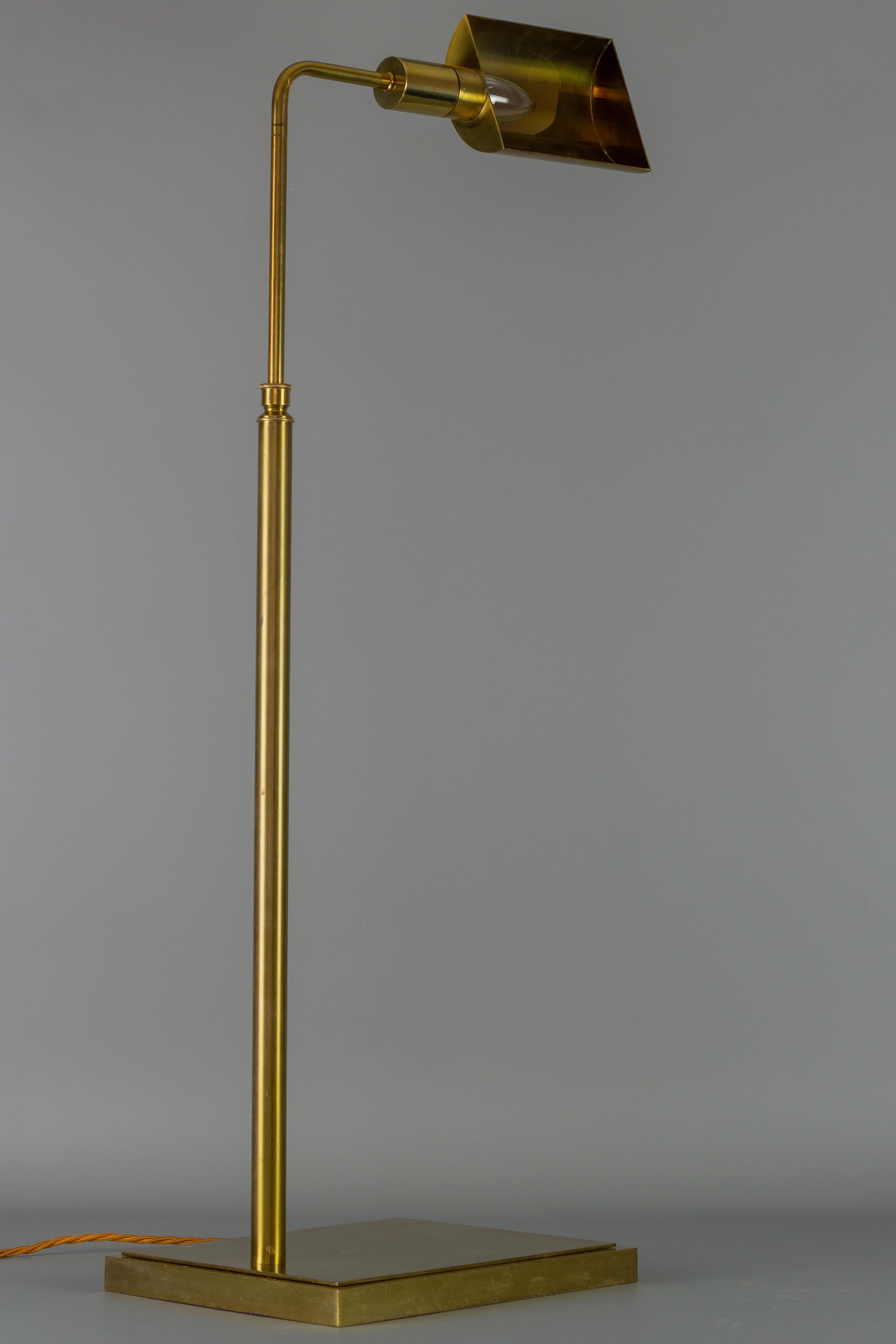 Mid-Century Modern Brass Adjustable Height Floor Lamp, 1970s 3