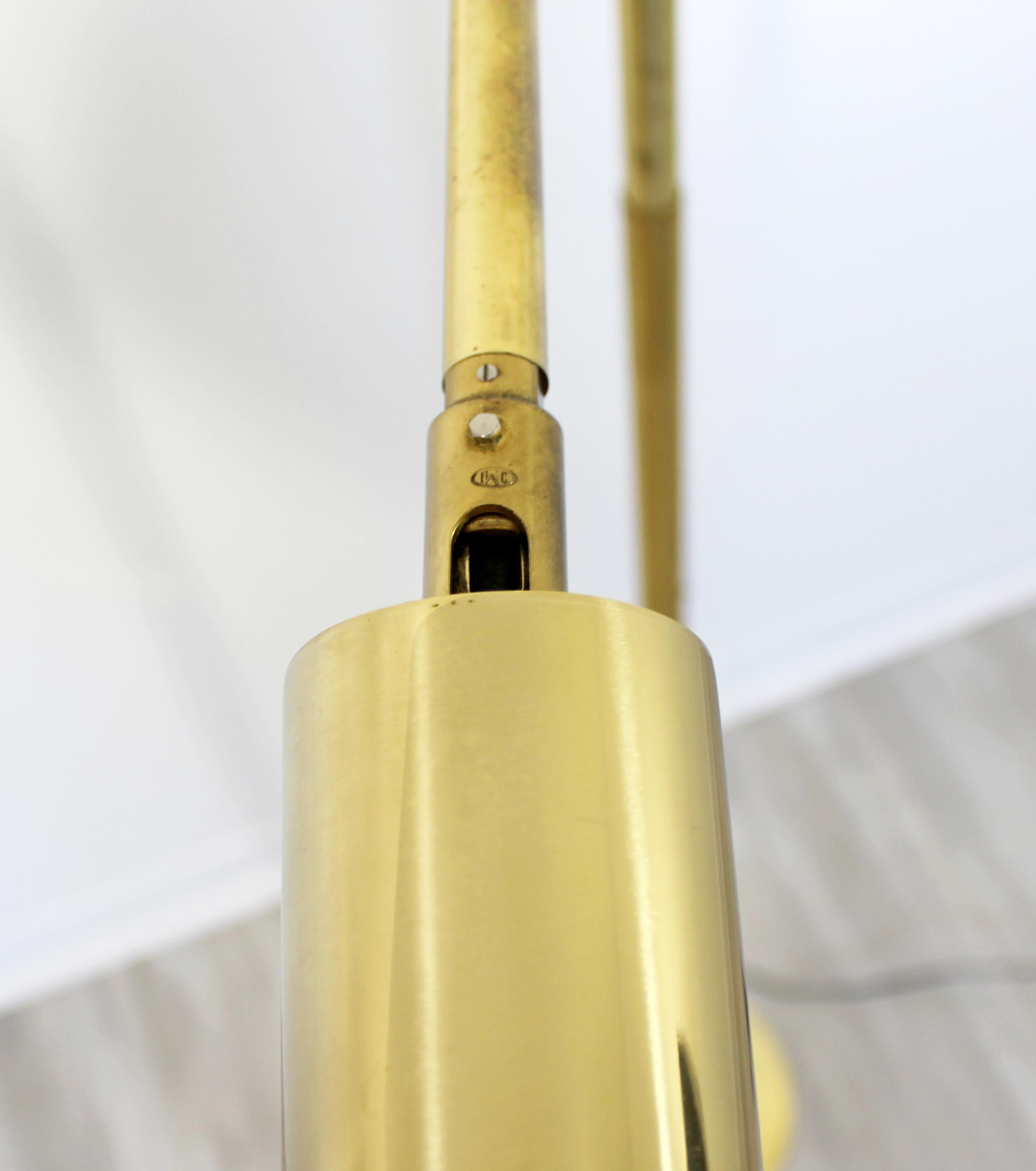 Mid-Century Modern Brass Adjustable Reading Floor Lamp by Koch & Lowy, 1970s In Good Condition In Keego Harbor, MI