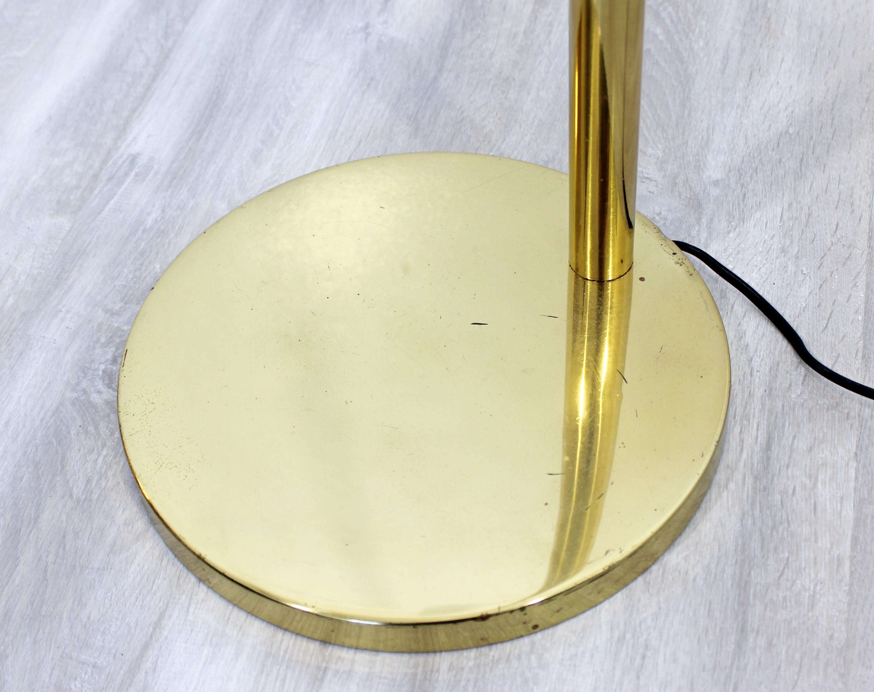 Mid-Century Modern Brass Adjustable Reading Floor Lamp by Koch & Lowy, 1970s 2