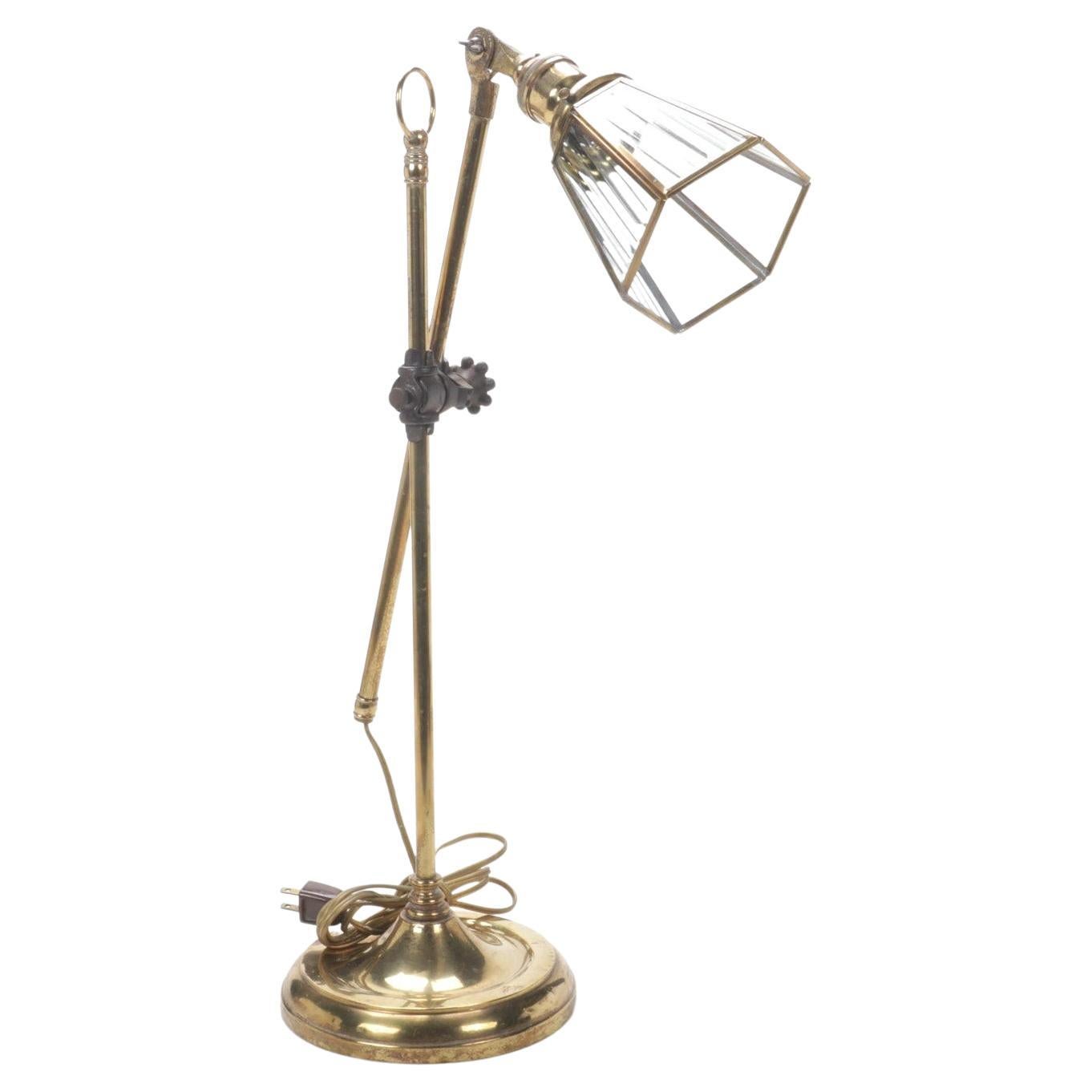 Mid-Century Modern Brass Adjustable Table Lamp