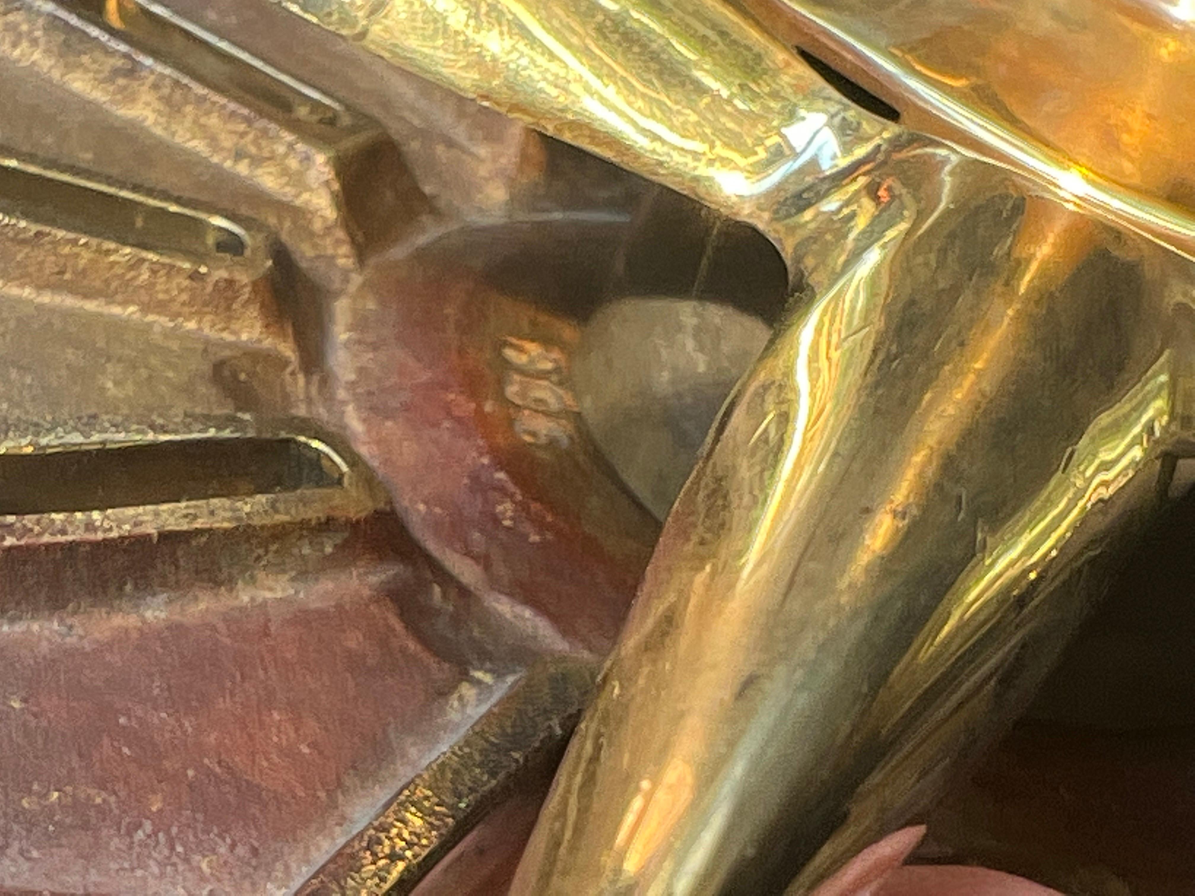 Mid-Century Modern Brass and Abalone Door Handles 3