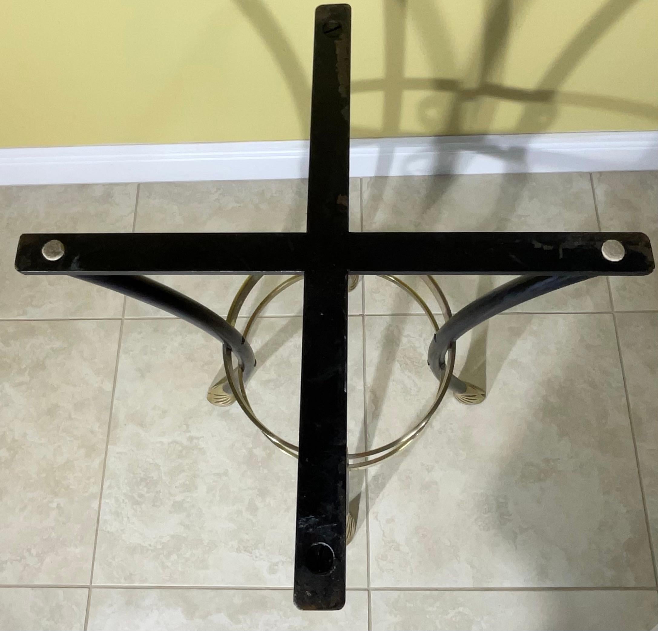 Mid-Century Modern Brass and And Iron Center Table Base , signed B.R For Sale 1