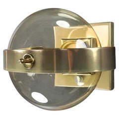 Mid-Century Modern brass and art glass sconce by Preciosa, Czech Rupublic 1950s