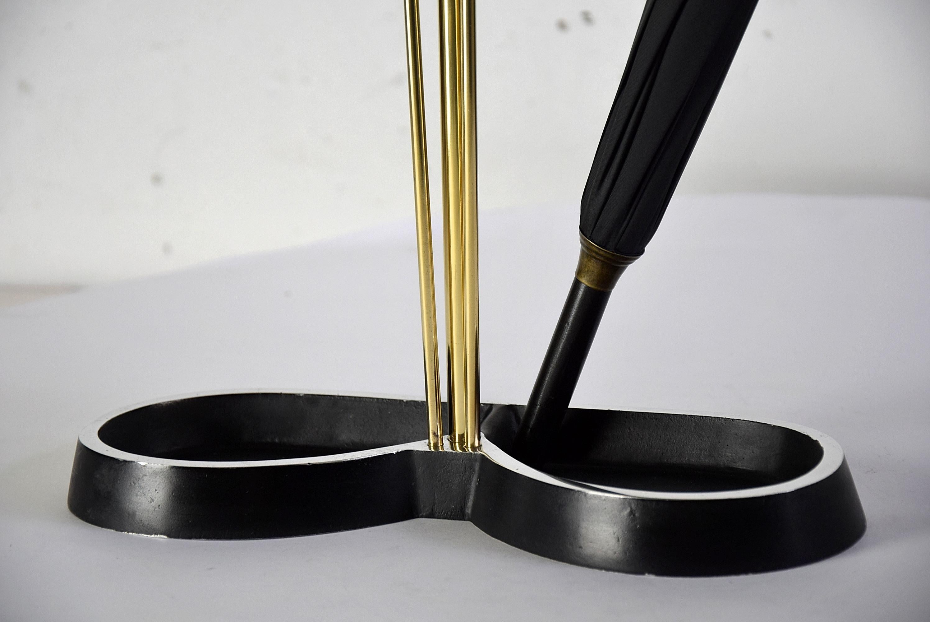 Autrichien The Moderns Brass and Black Umbrella Stand en vente