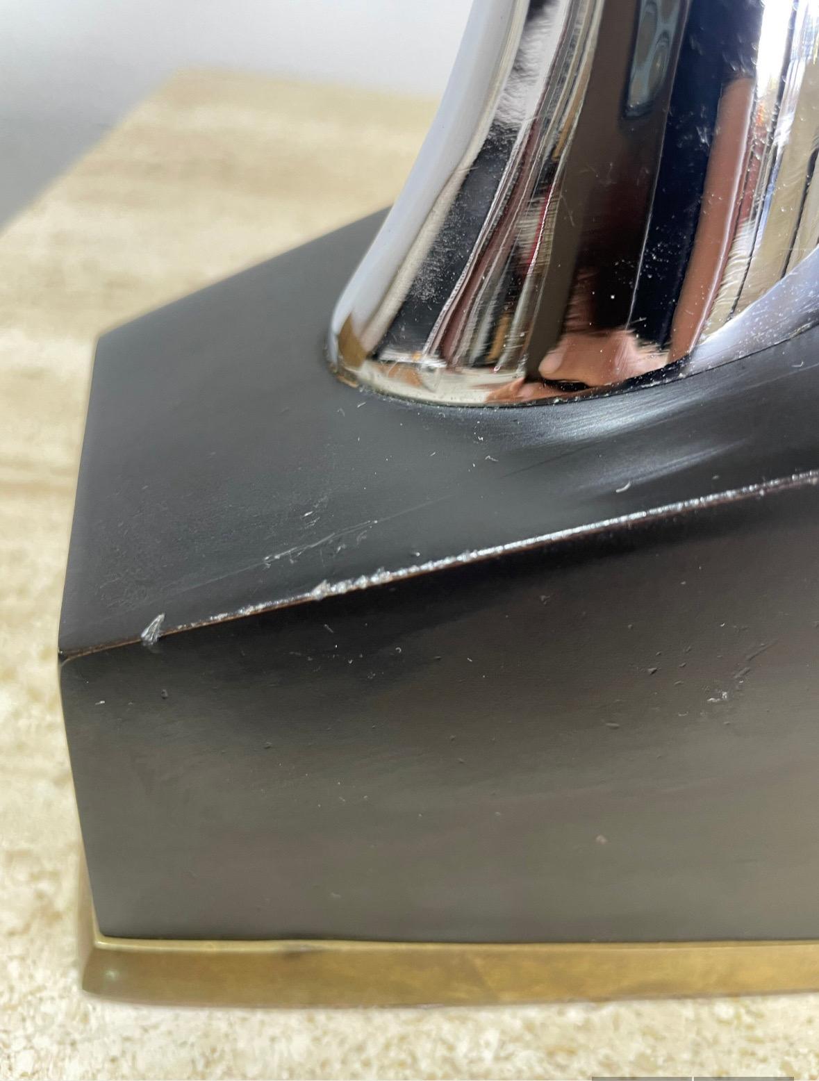 20th Century Mid Century Modern Brass and Chrome Gazelle Antelope Bookends - a Pair