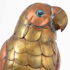 Mid-Century Modern Brass and Copper Parrot