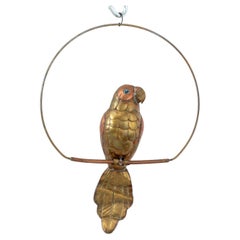 Mid-Century Modern Brass and Copper Parrot