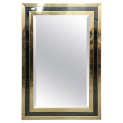 Mid Century Modern Brass and Ebonized Mastercraft Style Wall Mirror Mid Century Modern Brass and Ebonized Mastercraft Style Wall Mirror