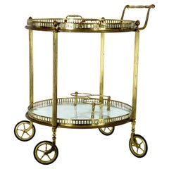 Moderner Barwagen aus Messing und Glas aus der Mitte des Jahrhunderts von Cesare Lacca, Italien, 1950er Jahre.