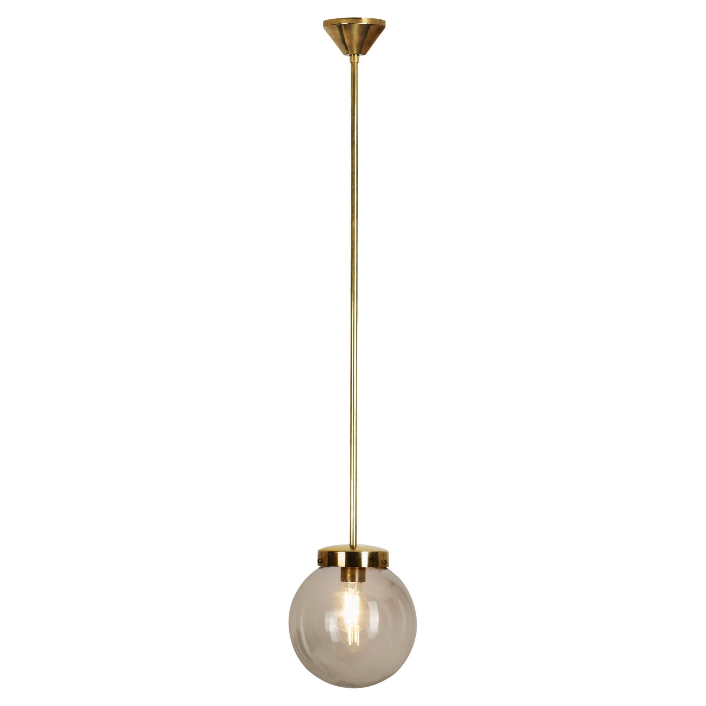 Mid-Century Modern Brass and Glass Ceiling Lamp, Europe ca 1950s