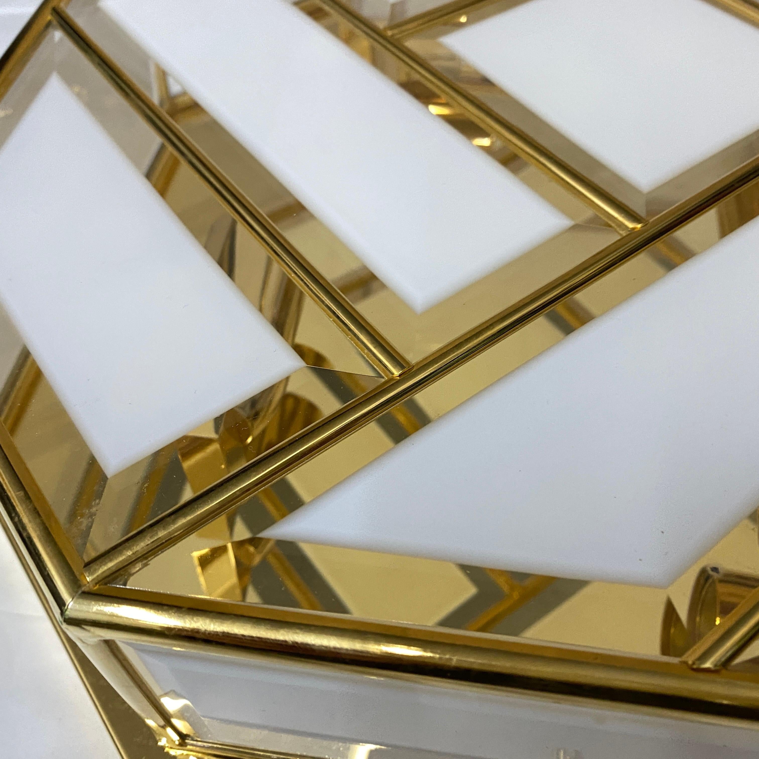 Mid-Century Modern Brass and Glass Italian Ceiling Light, 1970s 4