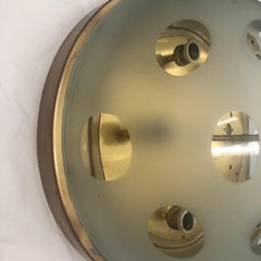 Mid-Century Modern Brass and Glass Italian Ceiling Light, circa 1960