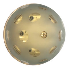 Mid-Century Modern Brass and Glass Italian Ceiling Light, circa 1960