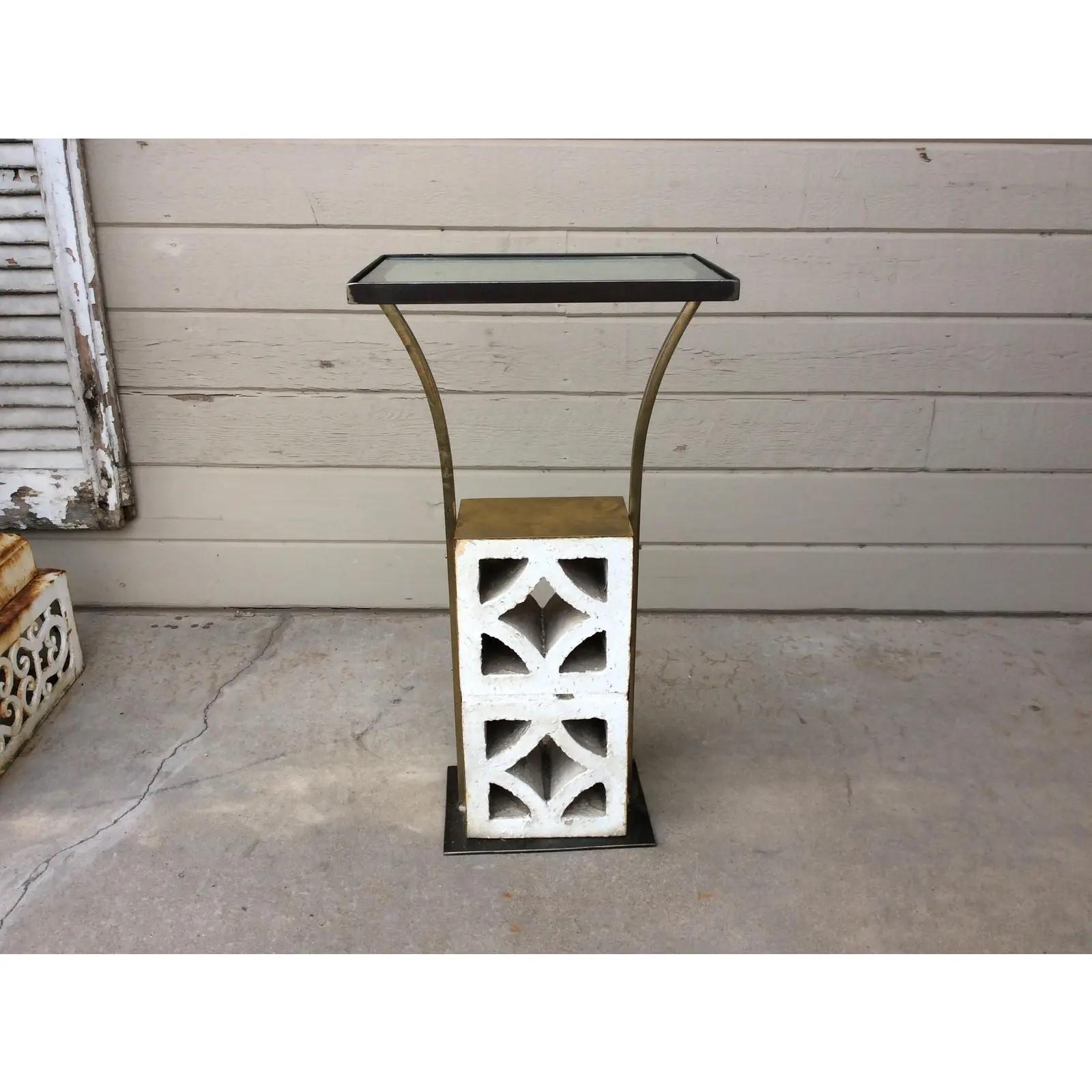 Mid-Century Modern Brass and Glass Side Table For Sale 6