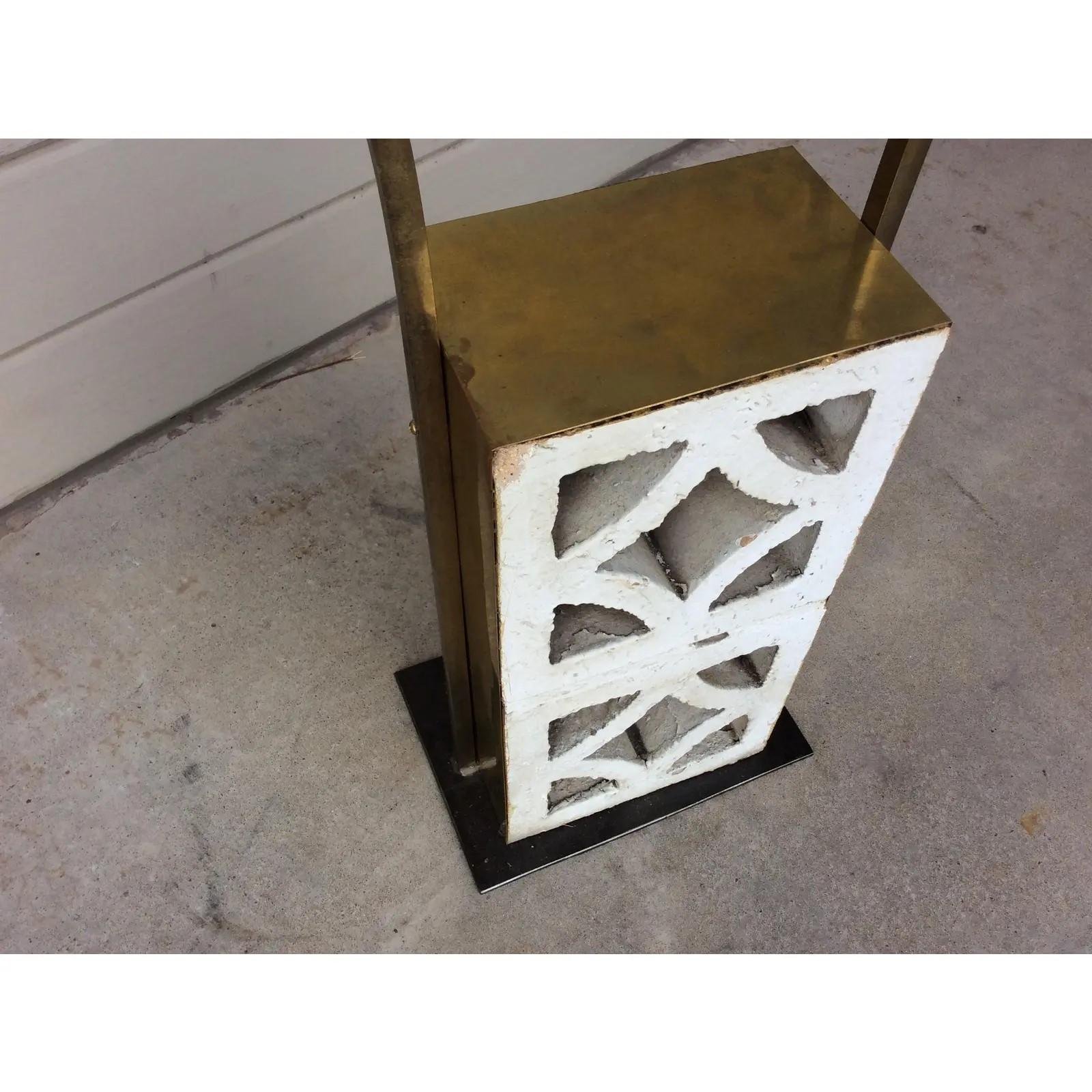 Mid-Century Modern Brass and Glass Side Table For Sale 3