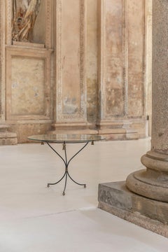 Mid-Century Modern Brass and Glass Side Table, France, 1960s