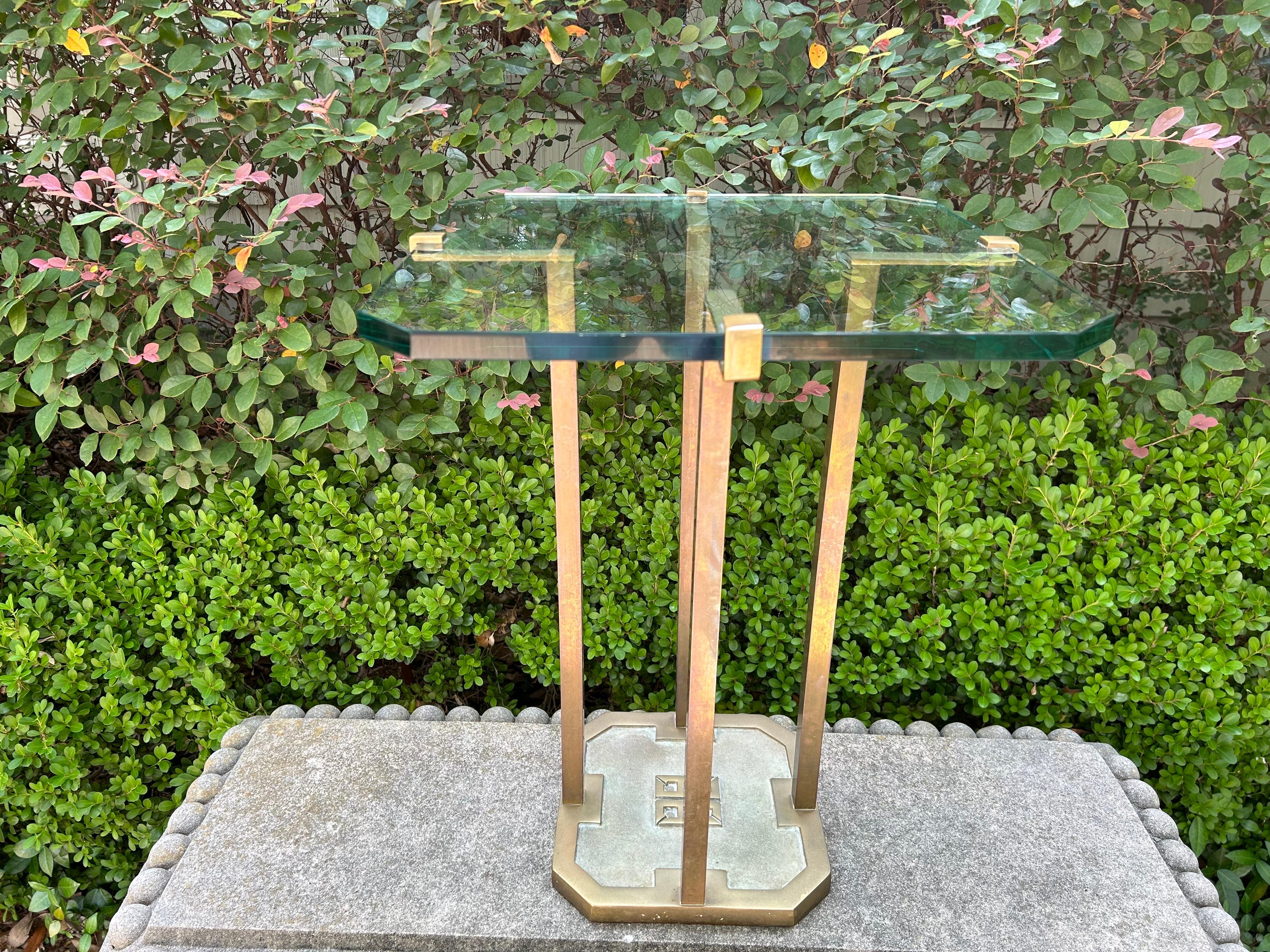 Mid Century Modern Brass And Glass Table By Peter Ghyczy 4