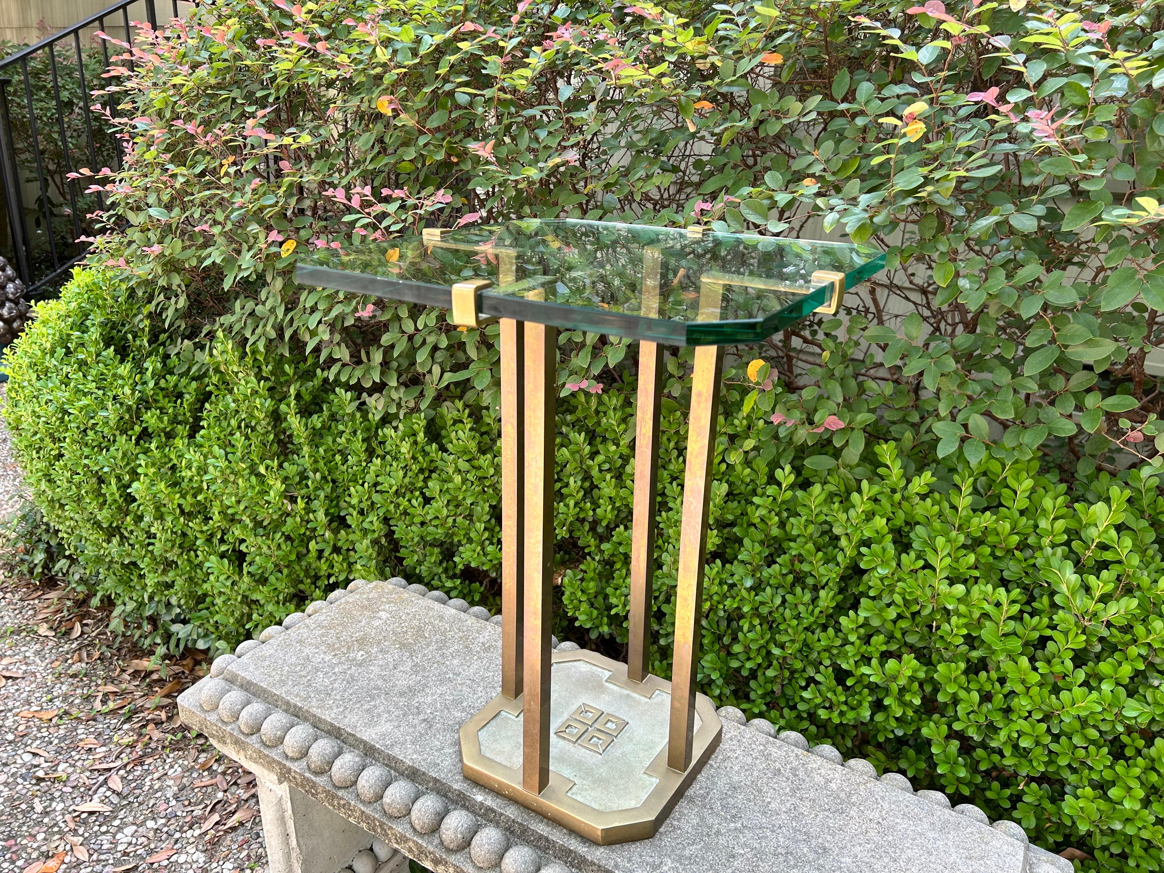 Mid-20th Century Mid Century Modern Brass And Glass Table By Peter Ghyczy