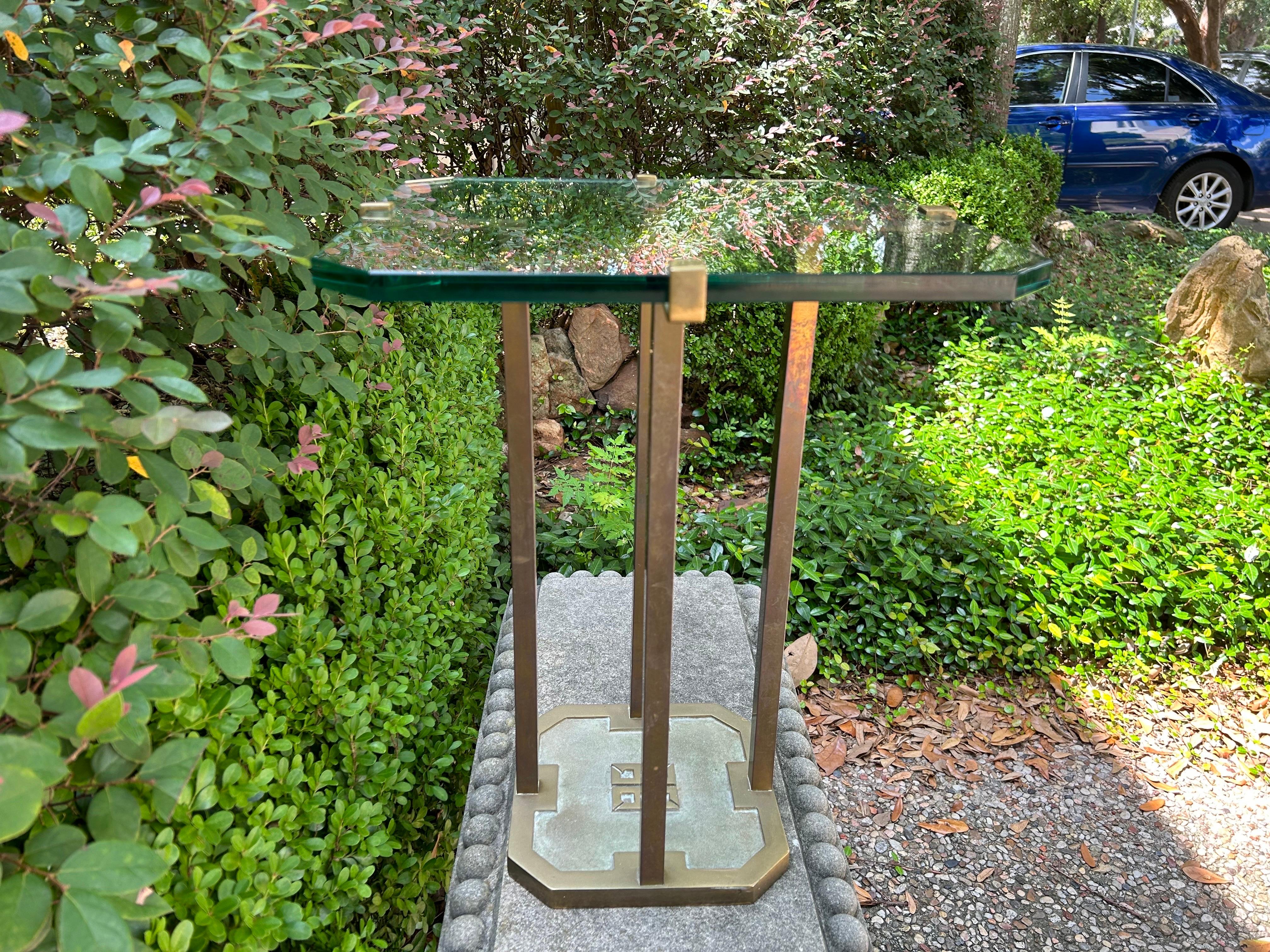Mid Century Modern Brass And Glass Table By Peter Ghyczy 2