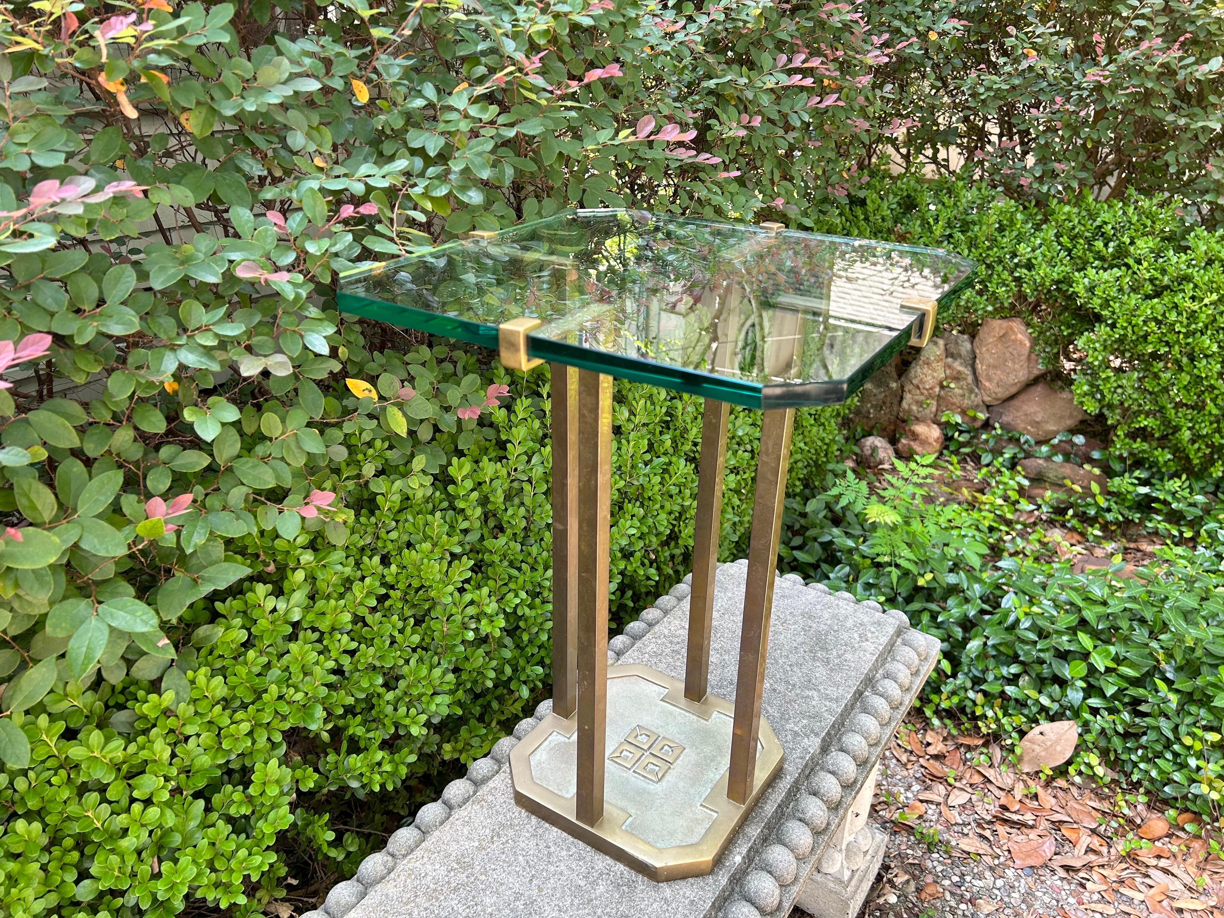 Mid Century Modern Brass And Glass Table By Peter Ghyczy 3