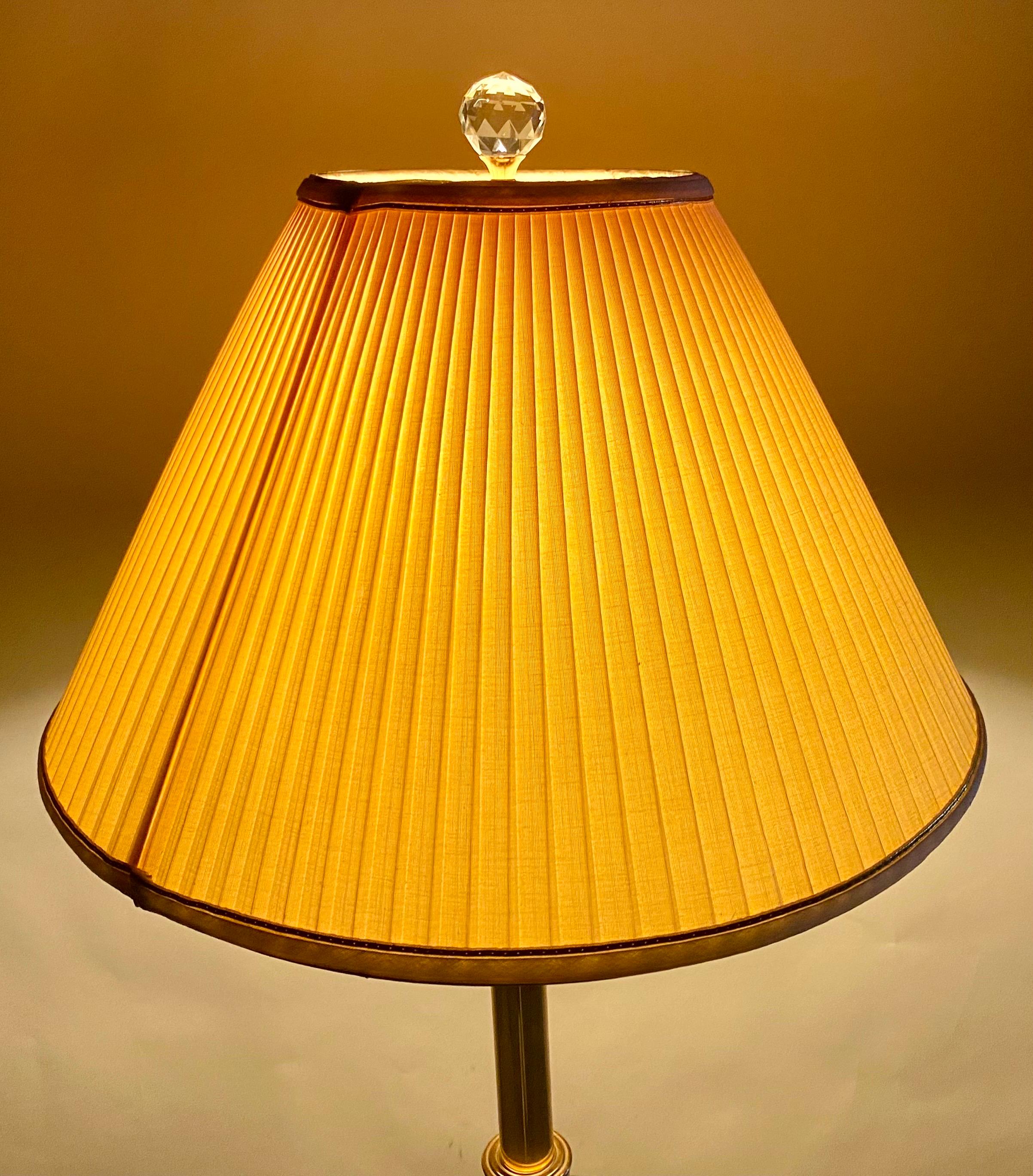 Mid-Century Modern Brass and Glass Table Floor Lamp  For Sale 1