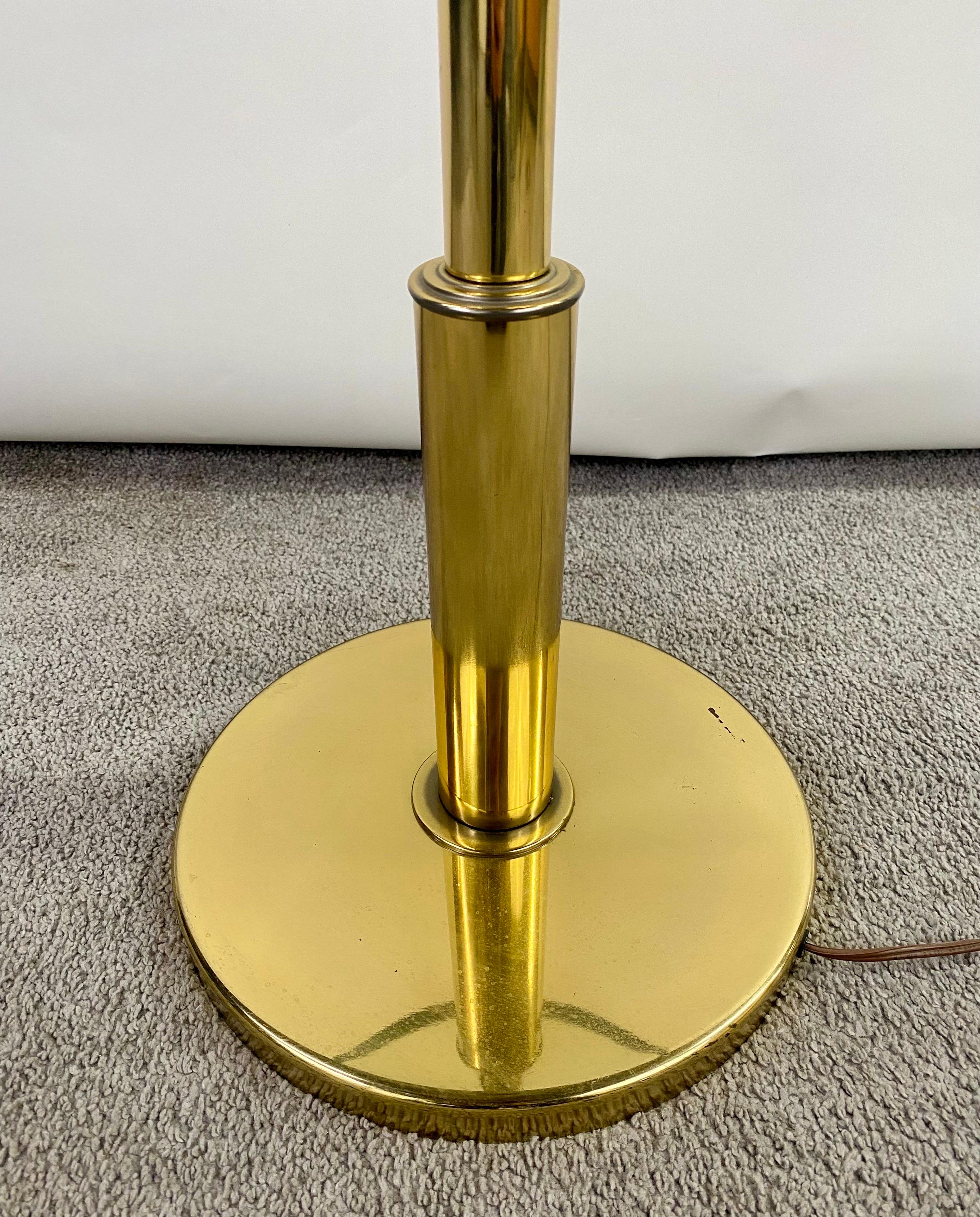 Mid-Century Modern Brass and Glass Table Floor Lamp  For Sale 2