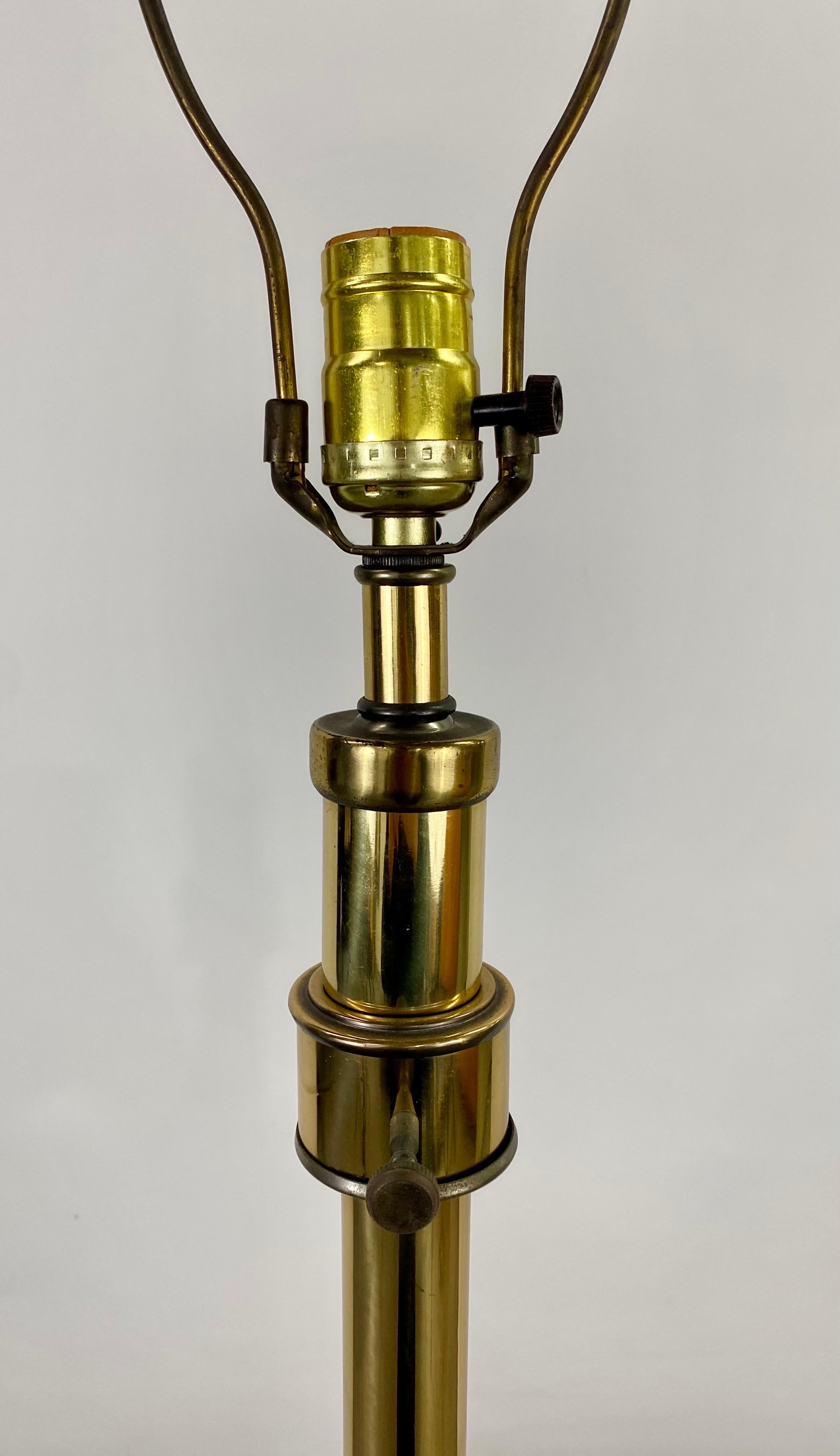 Mid-Century Modern Brass and Glass Table Floor Lamp  For Sale 3