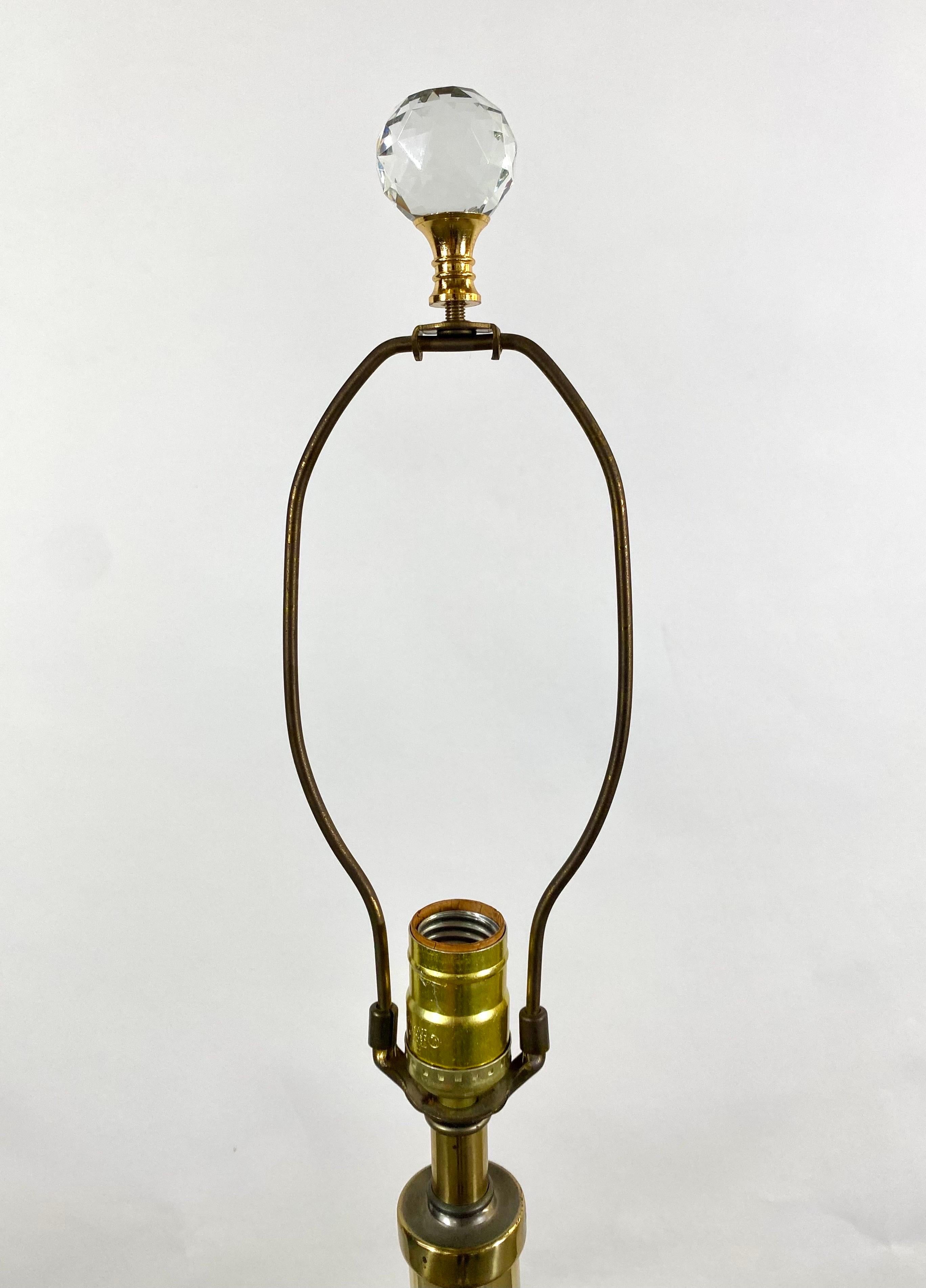 Mid-Century Modern Brass and Glass Table Floor Lamp  For Sale 4