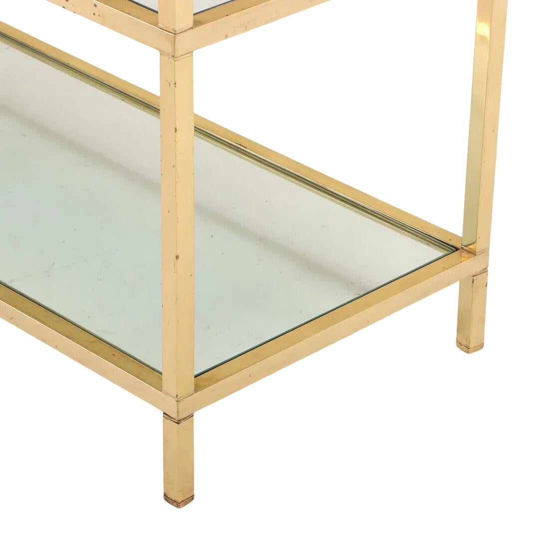 Mid-Century Modern Mid Century Modern Brass and Glass Three Tier Etegere
