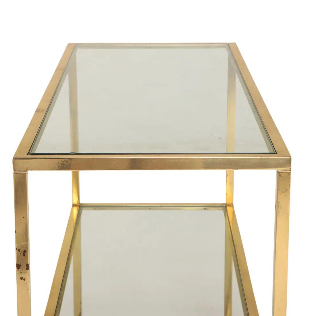 Mid Century Modern Brass and Glass Three Tier Etegere In Good Condition In Locust Valley, NY