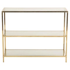 Mid Century Modern Brass and Glass Three Tier Etegere