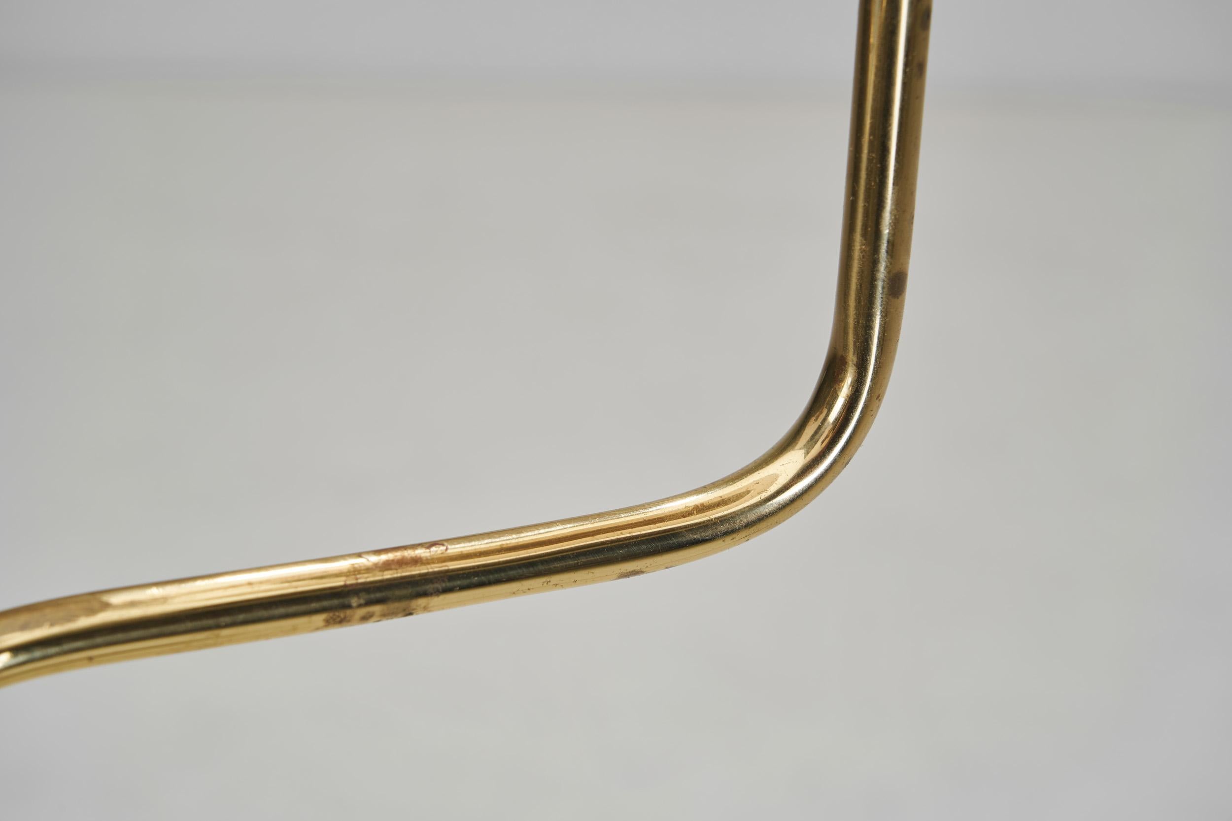 Mid-Century Modern Brass and Lacquered Metal Floor Lamp, Sweden 1950s 8