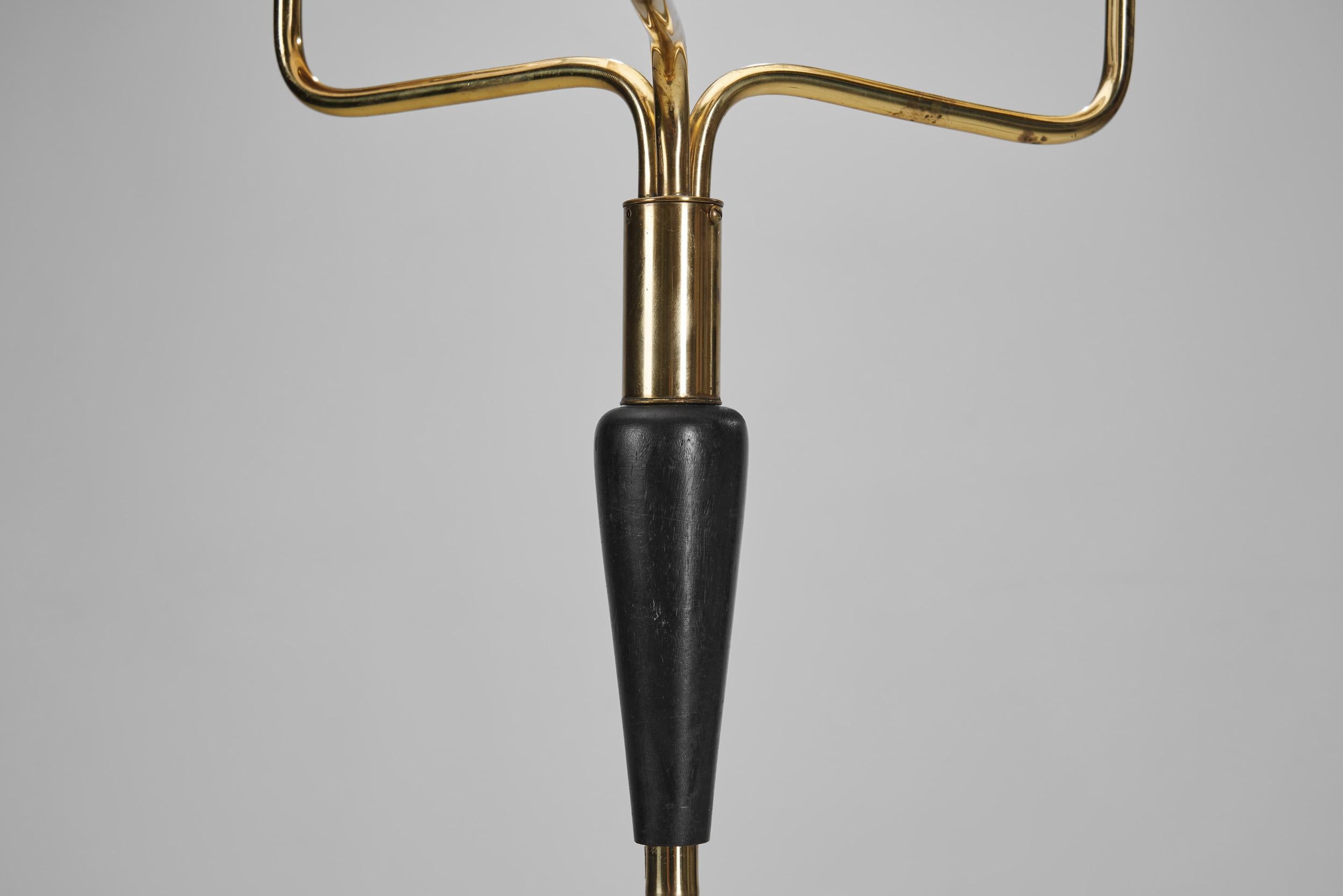 Mid-Century Modern Brass and Lacquered Metal Floor Lamp, Sweden 1950s 9