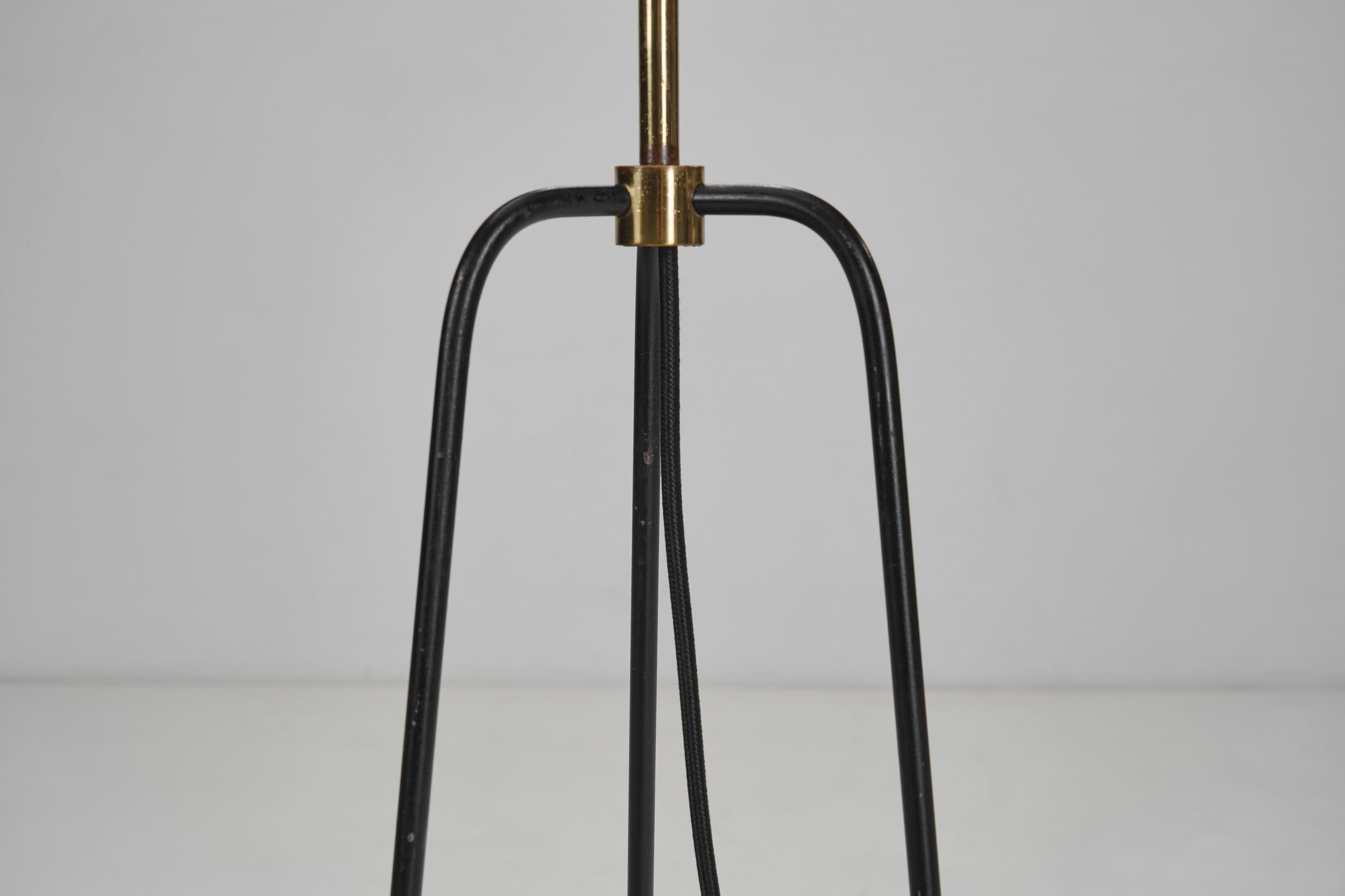 Mid-Century Modern Brass and Lacquered Metal Floor Lamp, Sweden 1950s 11