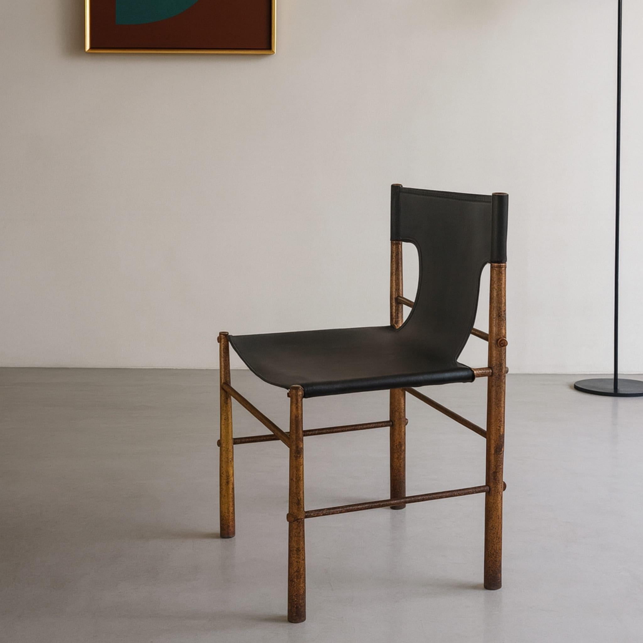 Sedie moderne di metà secolo in ottone e pelle, anni '70 in stile Frigerio, Italia In condizioni buone in vendita a Nicolosi, IT