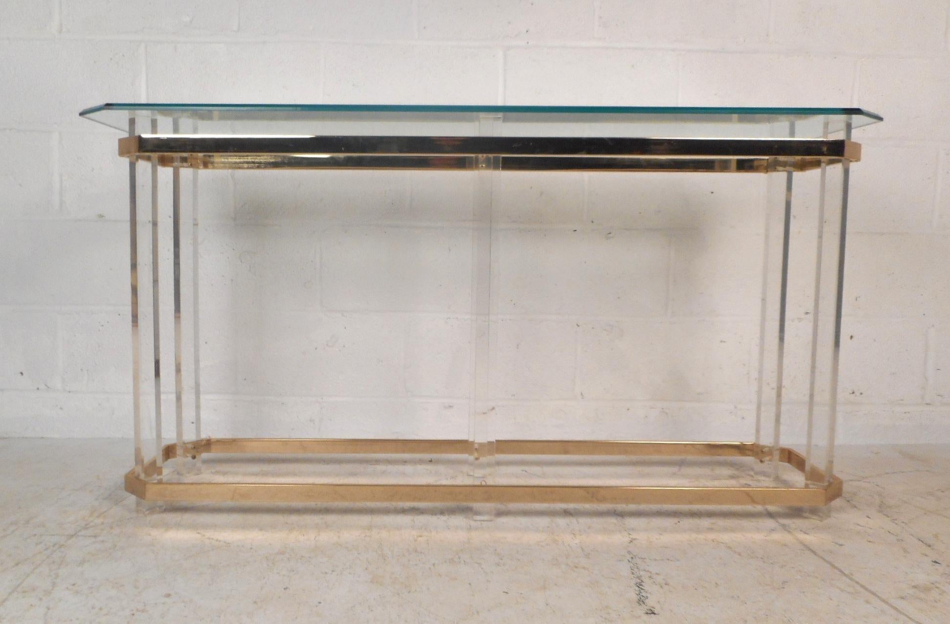 Mid-Century Modern Lucite Console Table by Charles Hollis Jones