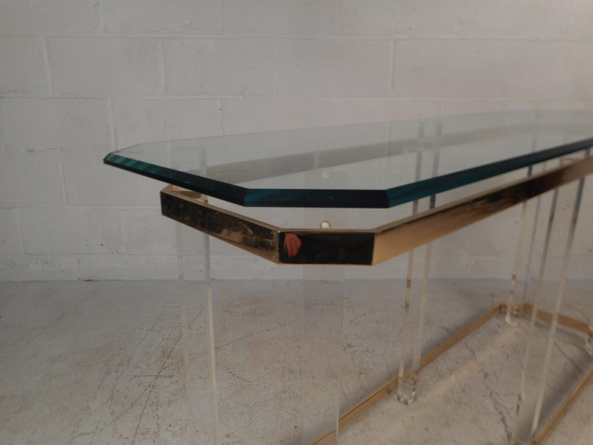 Lucite Console Table by Charles Hollis Jones 3