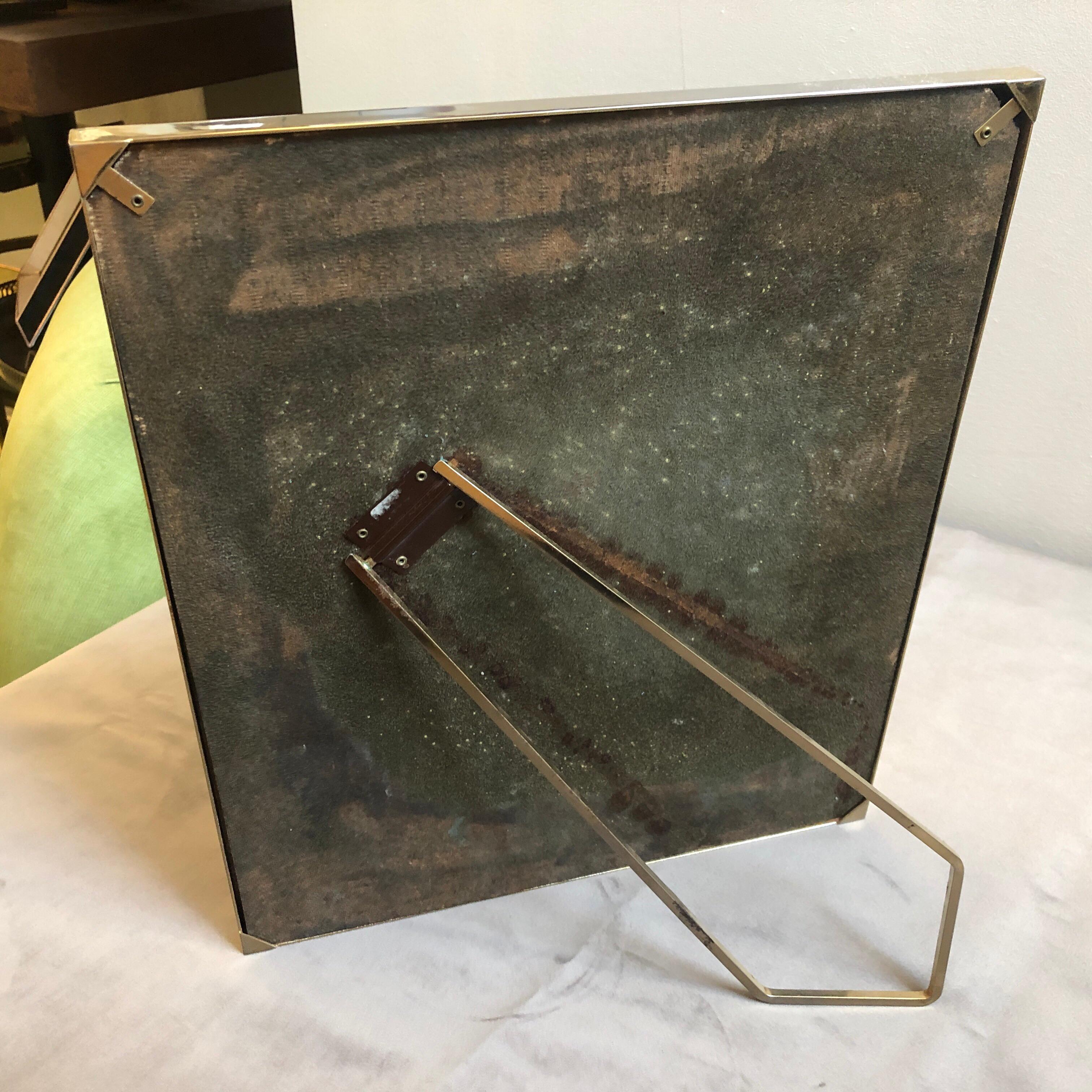 Mid-Century Modern Brass and Lucite Photo Frame in the Style of Gabriella Crespi 1