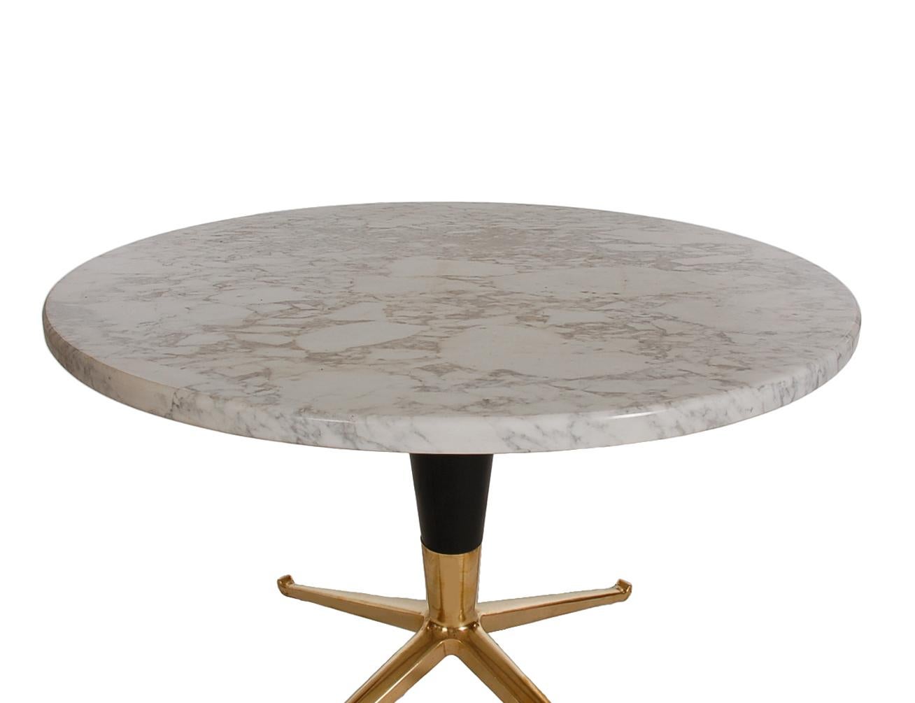 Mid-Century Modern Italian Brass & Marble Side Table after Ico Parisi 1