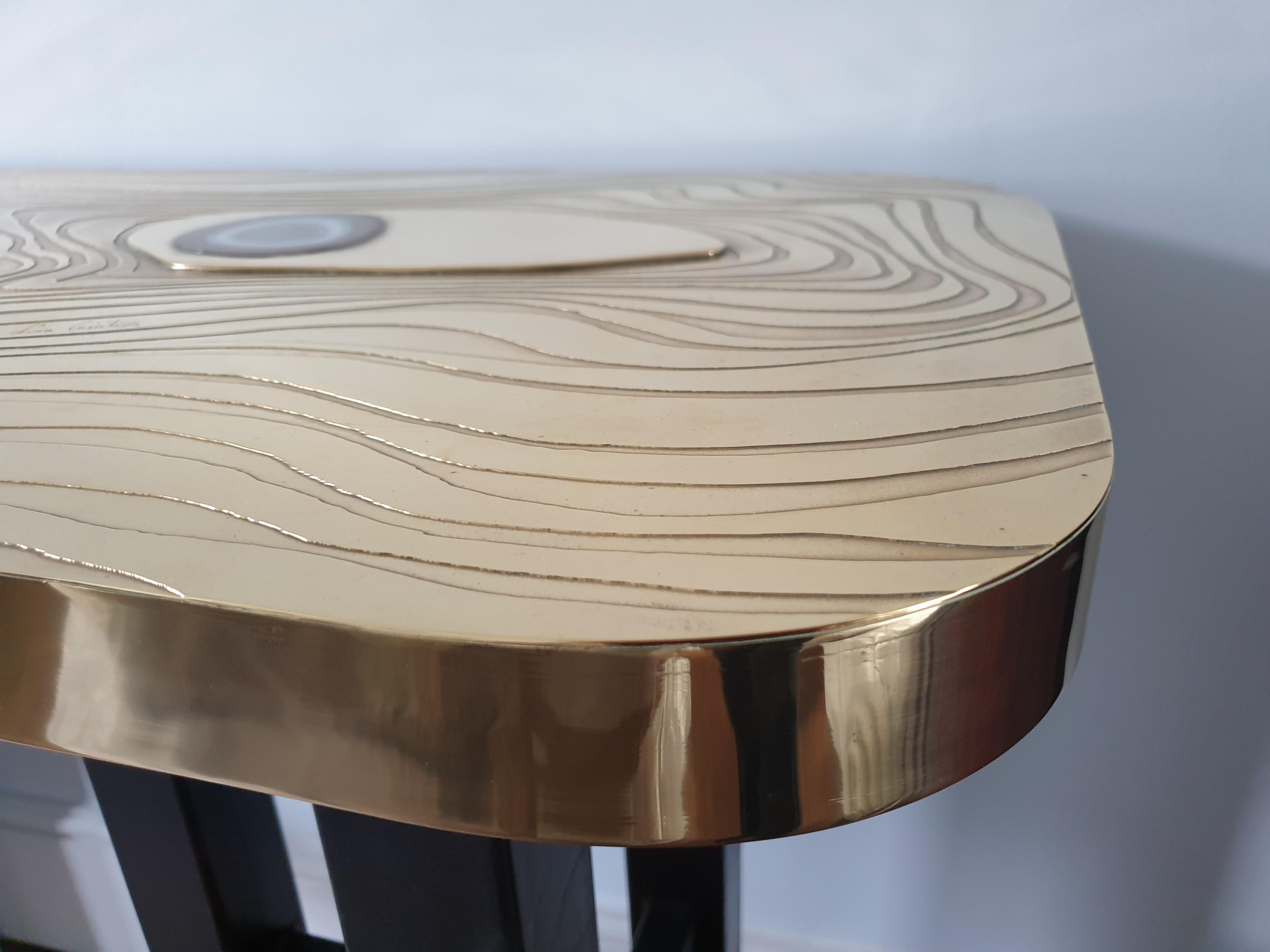 Mid-Century Modern Brass and Metal Console by Lova Creations In Good Condition For Sale In London, GB