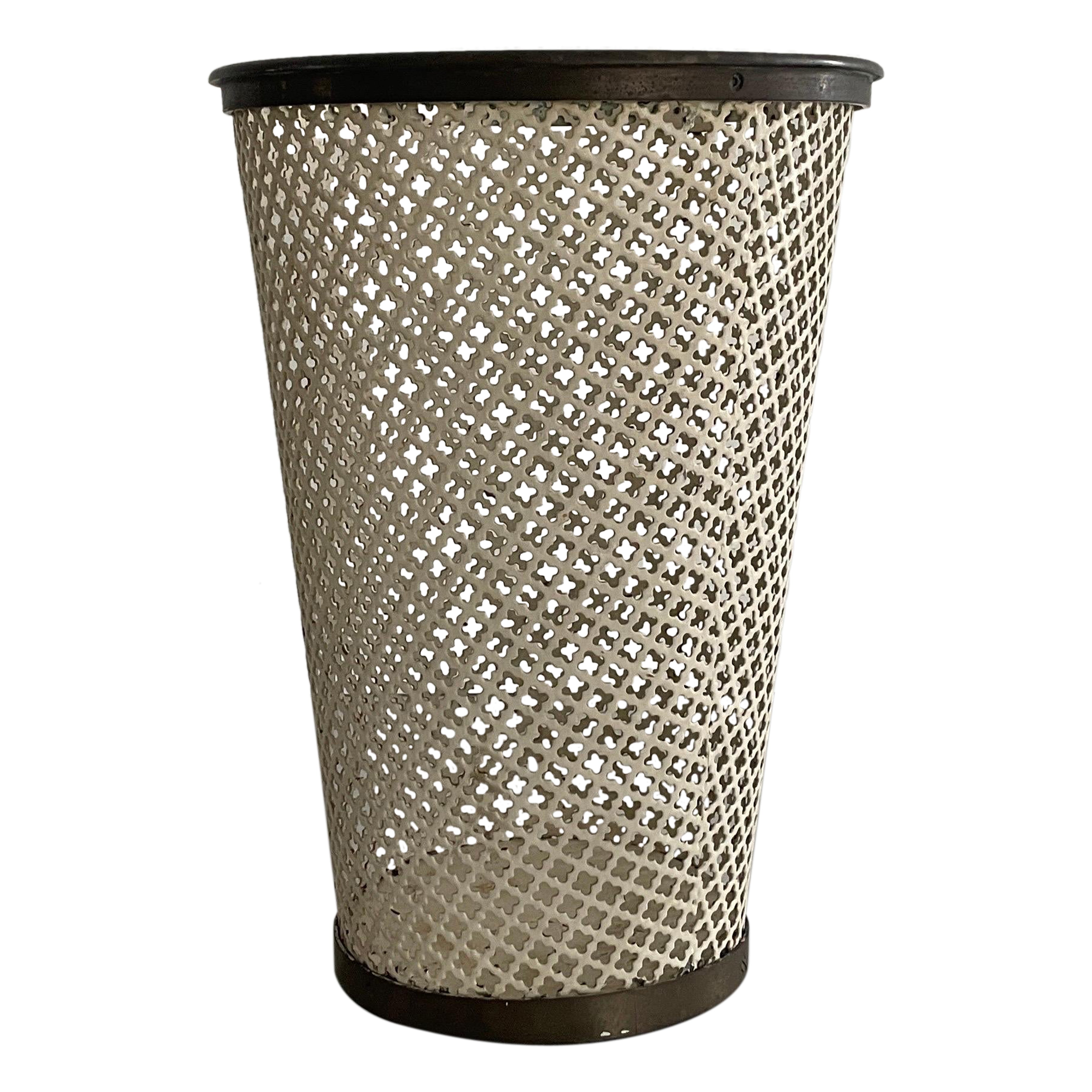 Mid Century Modern Brass and Metal Paper Waste Basket, 1960s, Germany