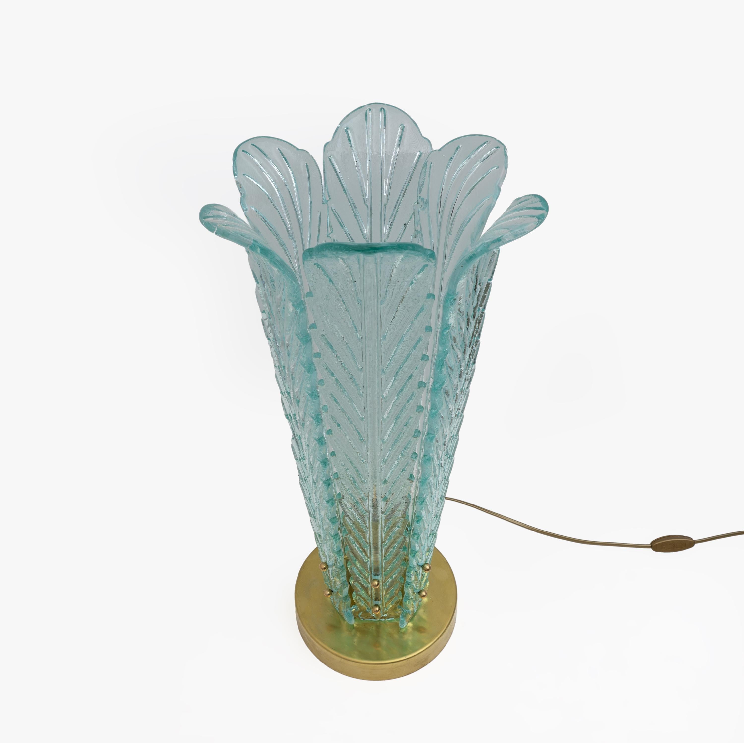 Lámparas de sobremesa de latón y cristal de Murano de mediados de siglo Italian en venta